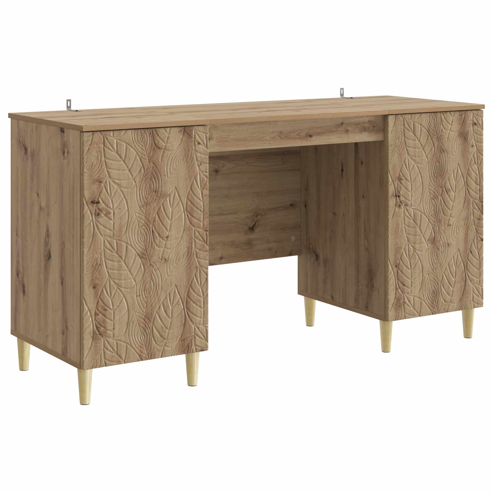 vidaXL Bureau Zwart Bewerkt hout 142,5 x 50 x 75 cm