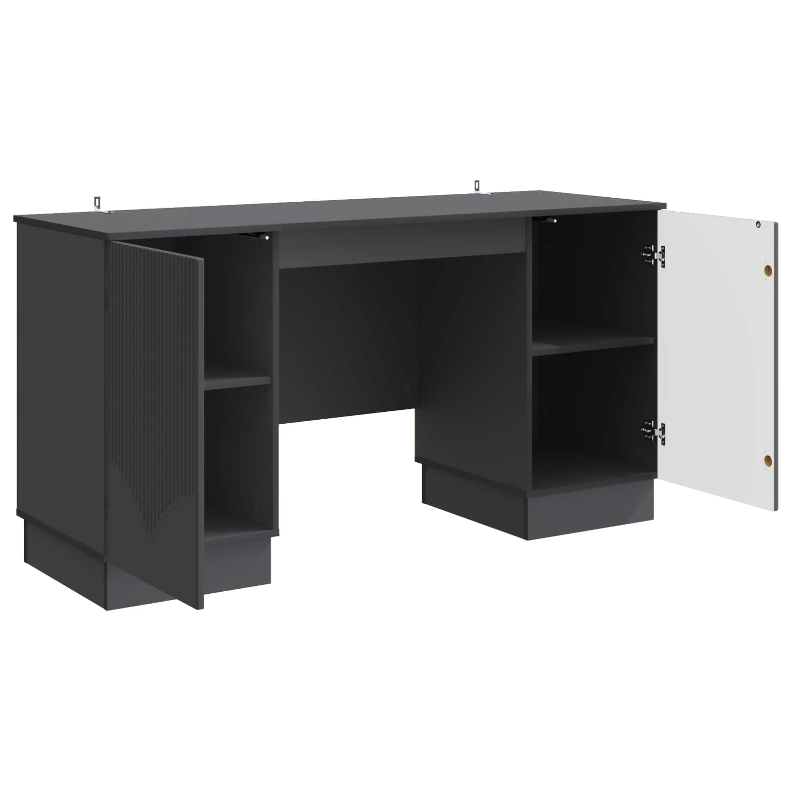 vidaXL Bureau met plank Zwart 142,5 x 50 x 75 cm Bewerkt hout