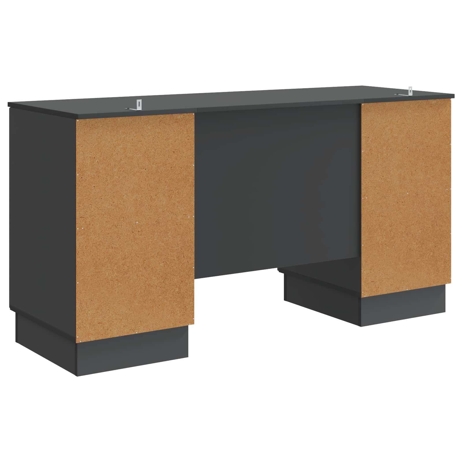 vidaXL Bureau met plank Zwart 142,5 x 50 x 75 cm Bewerkt hout