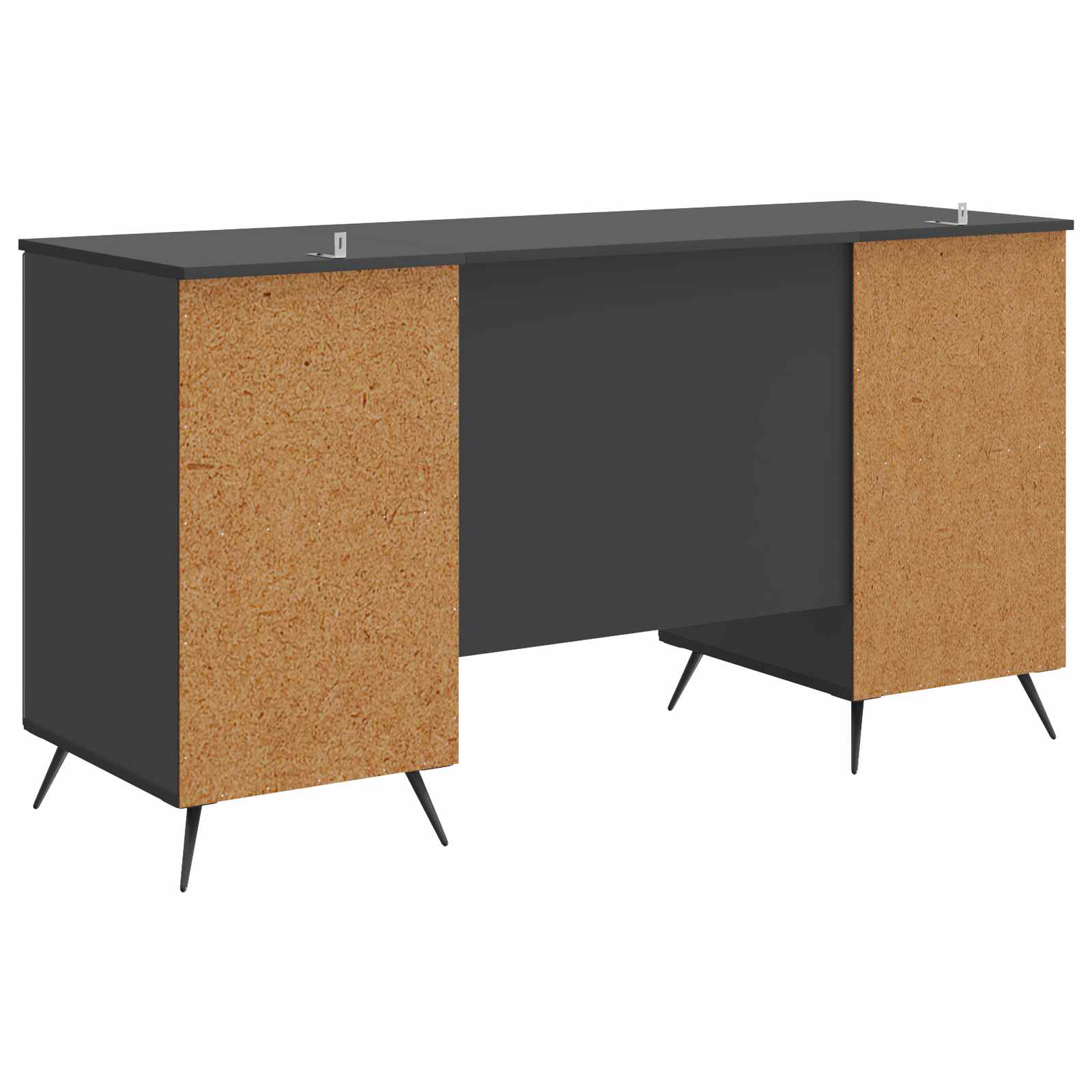 vidaXL Bureau met plank Zwart 142,5 x 50 x 75 cm Bewerkt hout