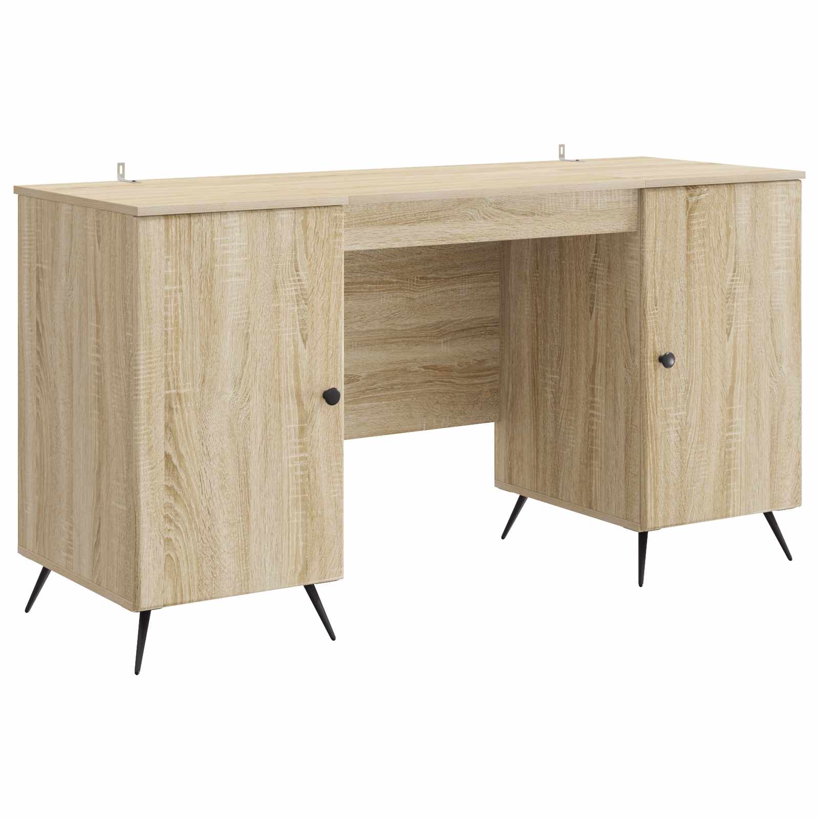 vidaXL Bureau met plank Zwart 142,5 x 50 x 75 cm Bewerkt hout