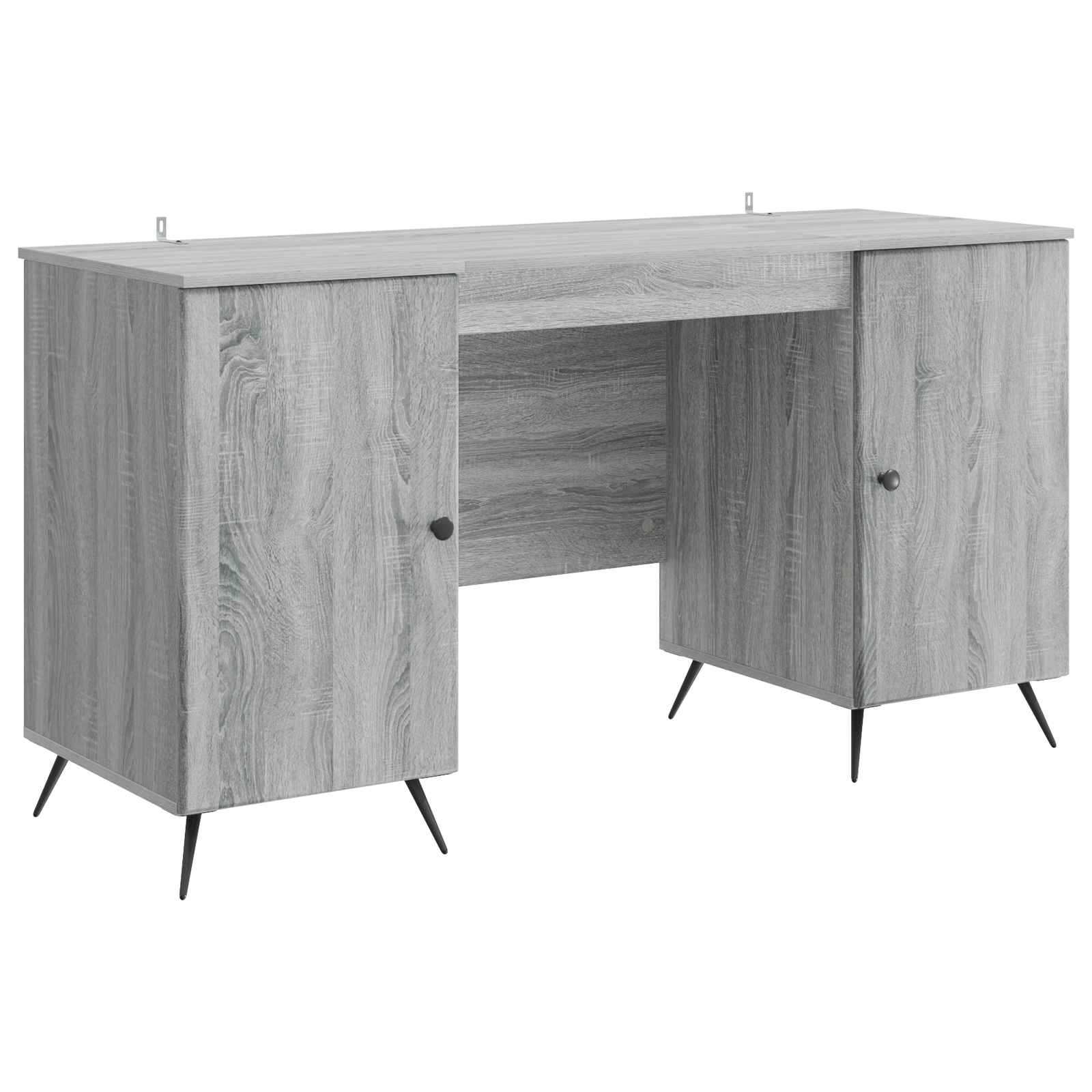 vidaXL Bureau met plank Zwart 142,5 x 50 x 75 cm Bewerkt hout