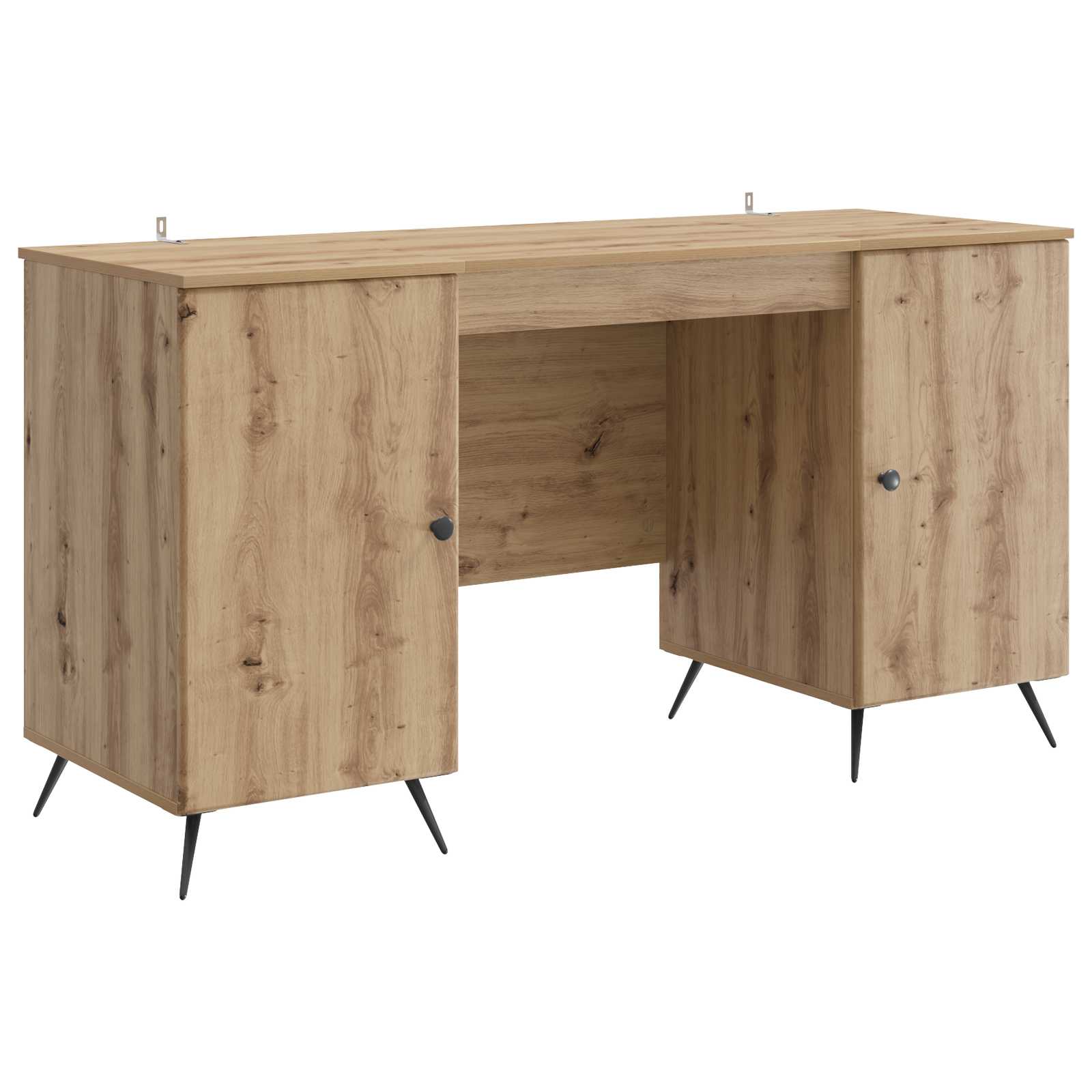 vidaXL Bureau met plank Zwart 142,5 x 50 x 75 cm Bewerkt hout