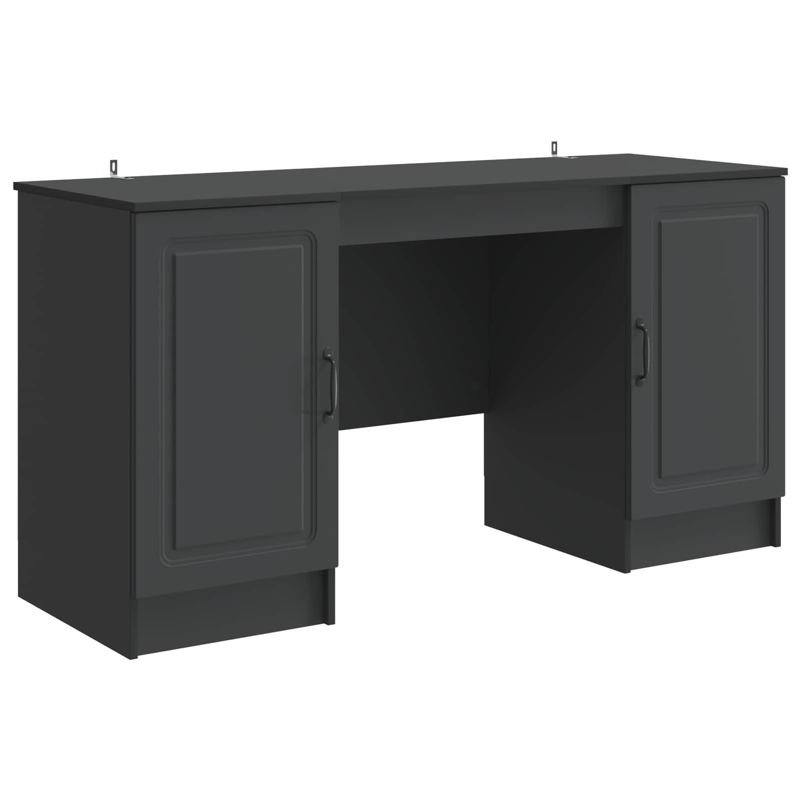 vidaXL Bureau met plank Zwart 142,5 x 50 x 75 cm Bewerkt hout