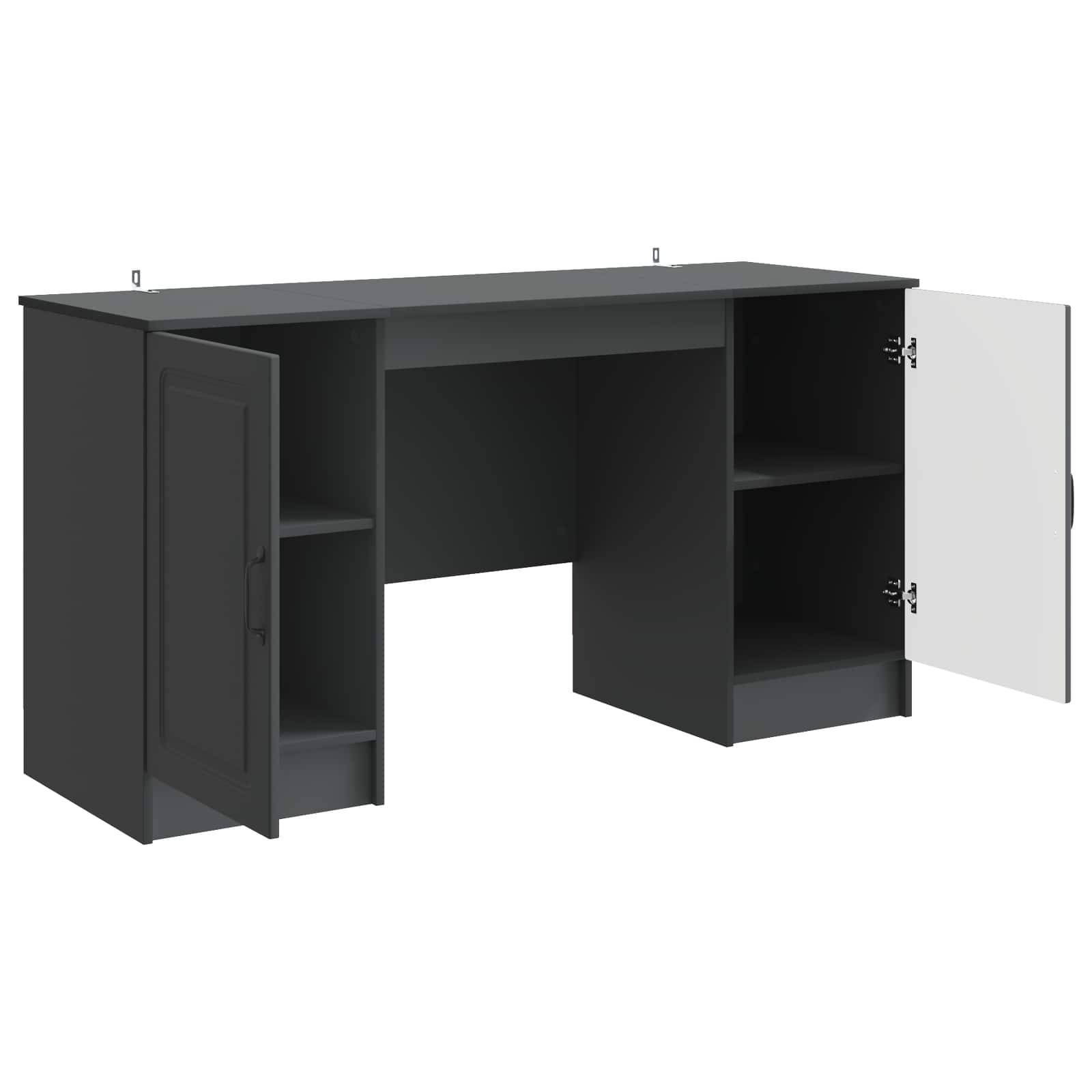 vidaXL Bureau met plank Zwart 142,5 x 50 x 75 cm Bewerkt hout