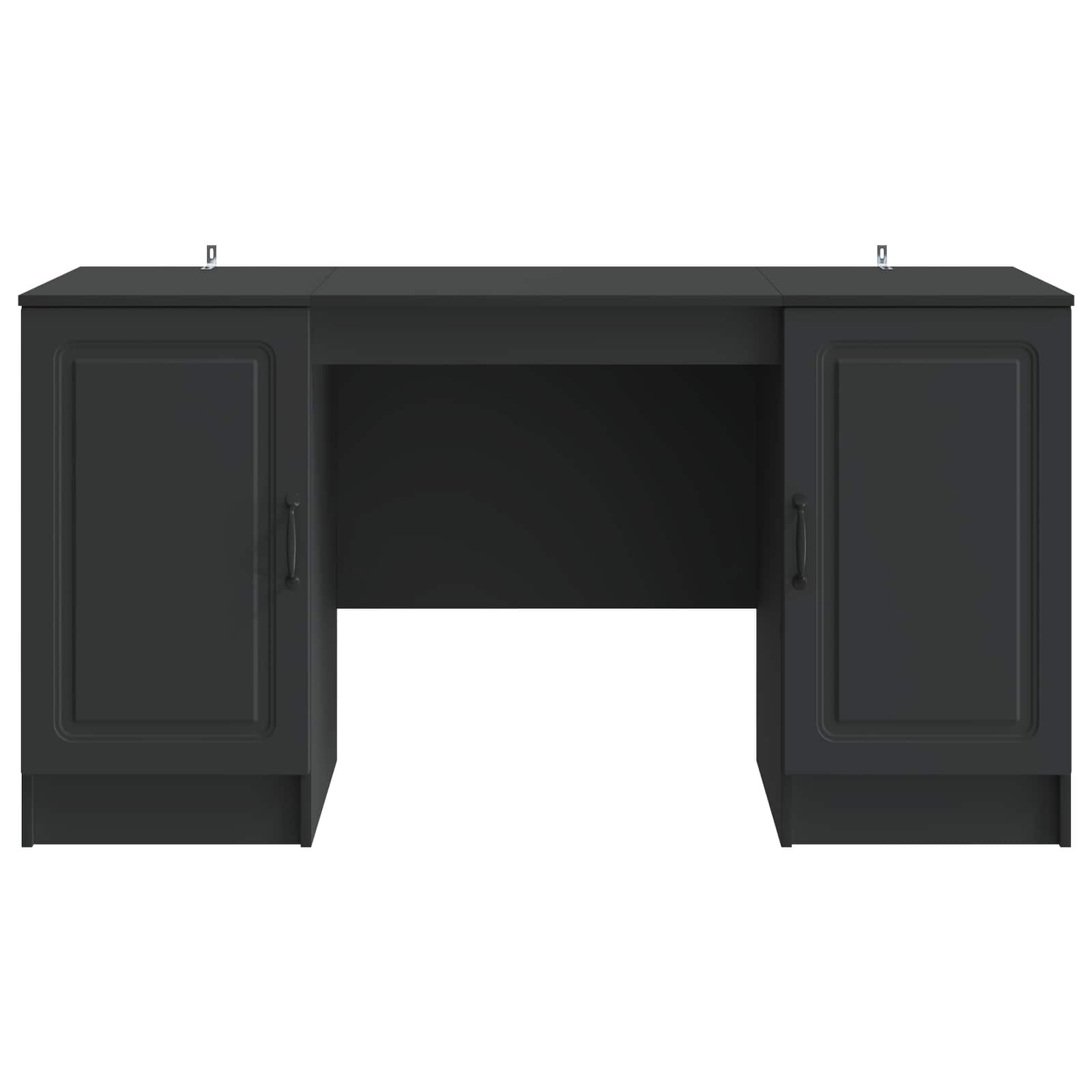vidaXL Bureau met plank Zwart 142,5 x 50 x 75 cm Bewerkt hout
