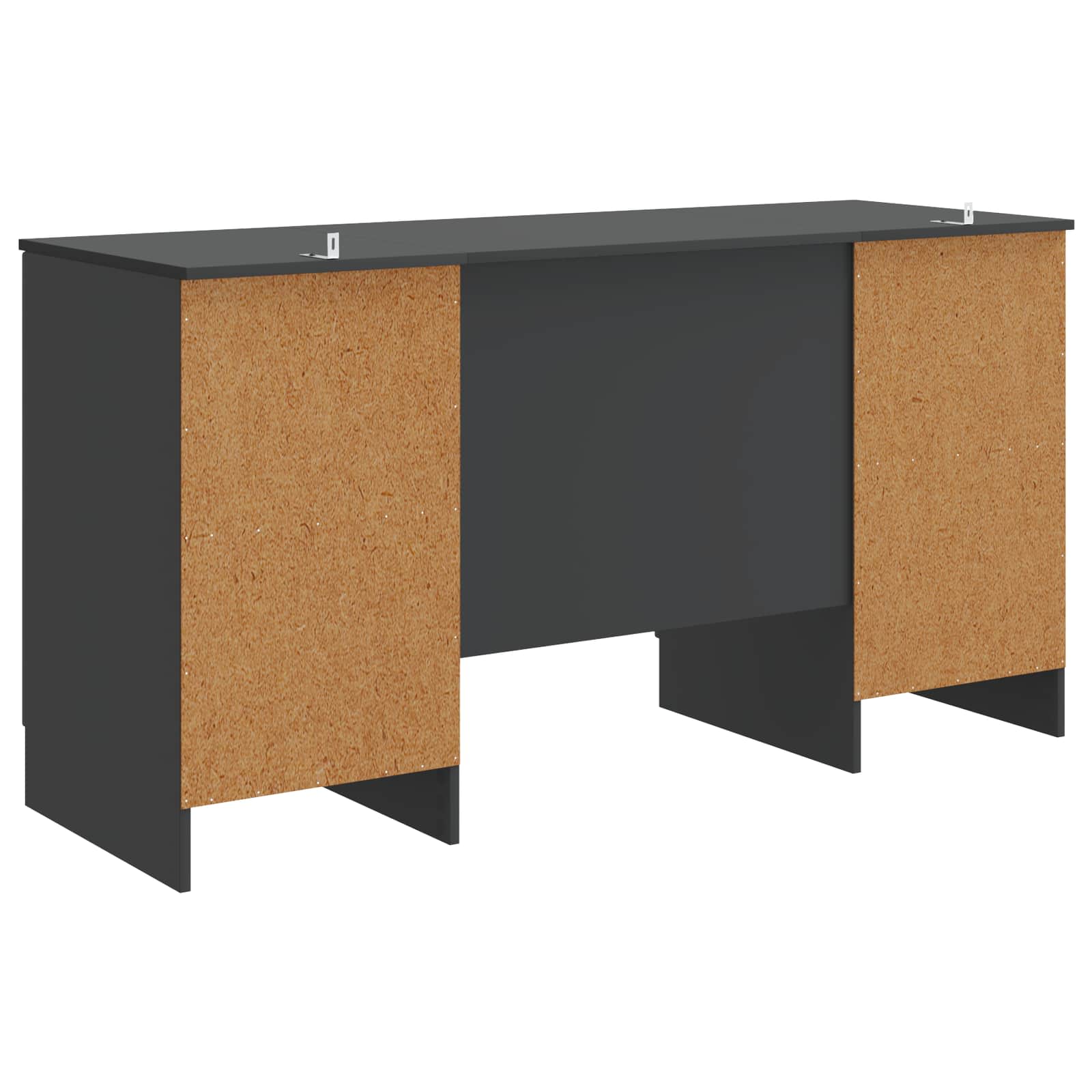 vidaXL Bureau met plank Zwart 142,5 x 50 x 75 cm Bewerkt hout