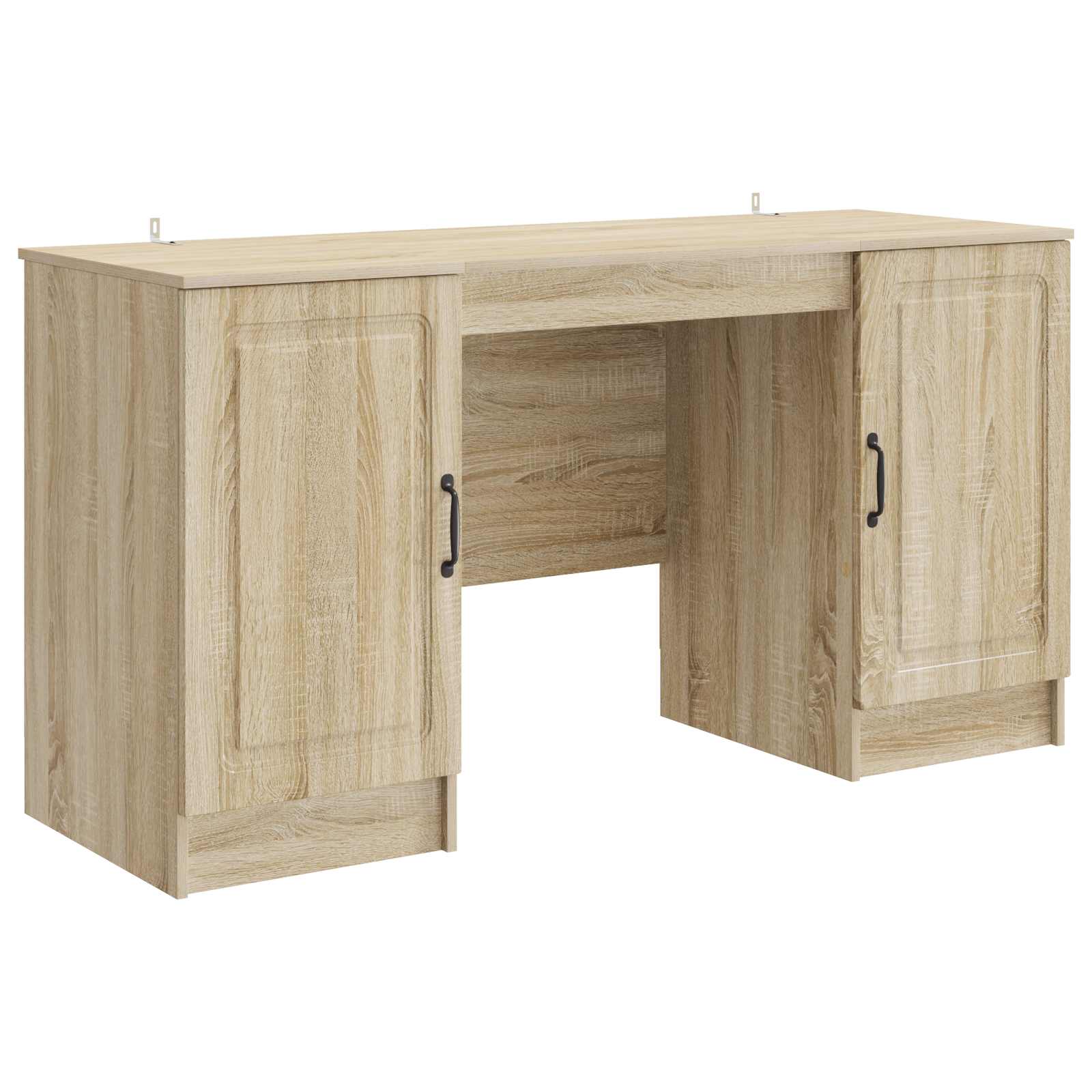 vidaXL Bureau met plank Zwart 142,5 x 50 x 75 cm Bewerkt hout