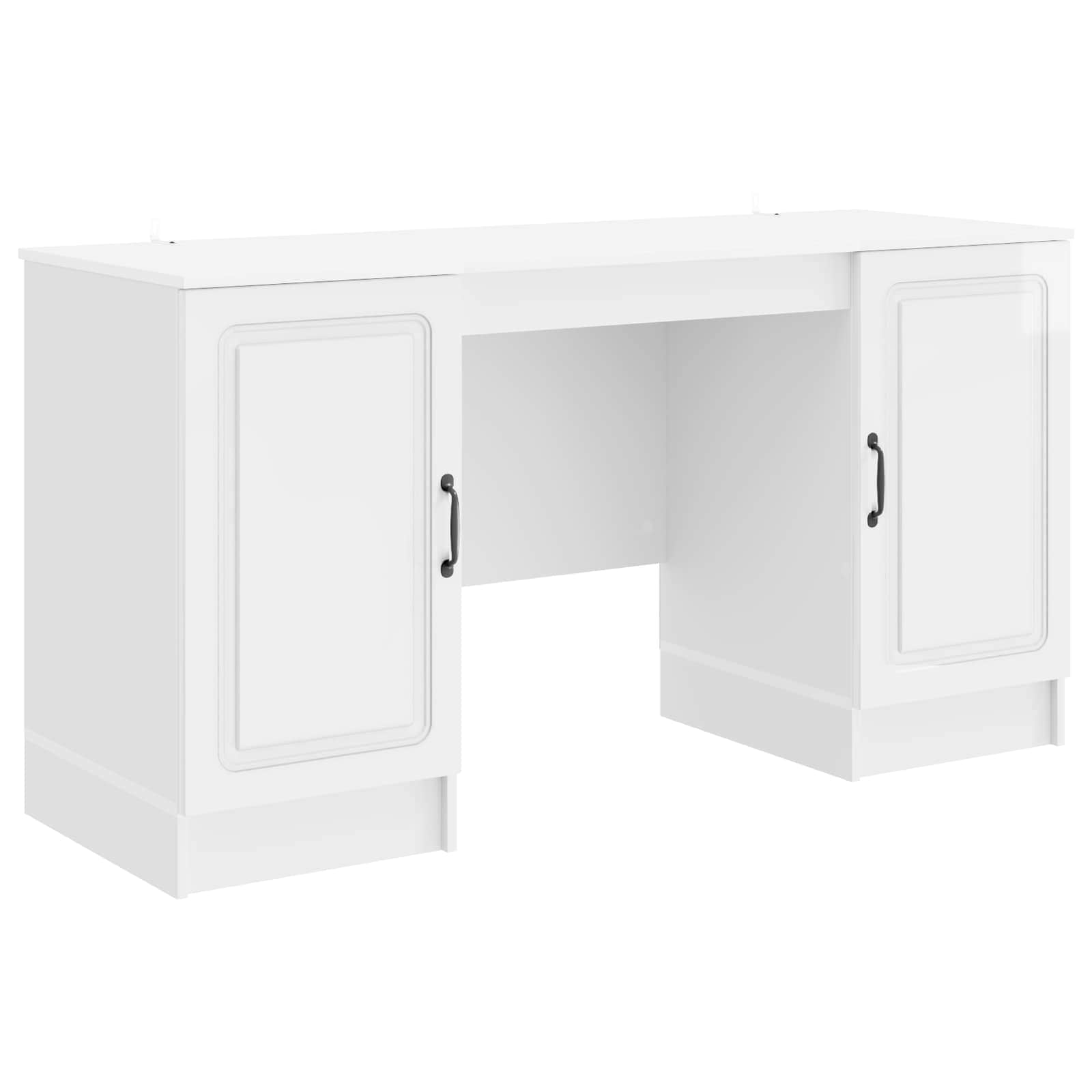 vidaXL Bureau met plank Zwart 142,5 x 50 x 75 cm Bewerkt hout
