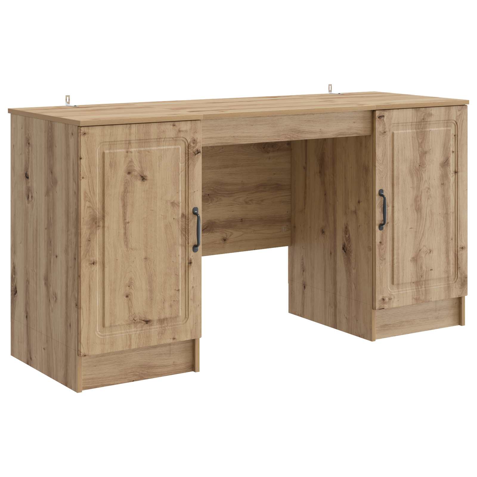 vidaXL Bureau met plank Zwart 142,5 x 50 x 75 cm Bewerkt hout