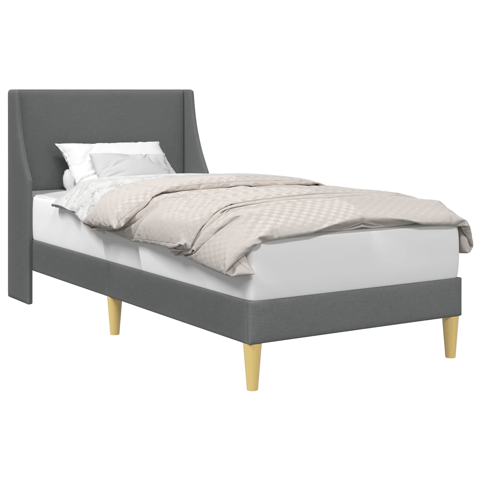 vidaXL Bedframe met hoofdeinde Donkergrijs 90 x 190 cm Fluweel