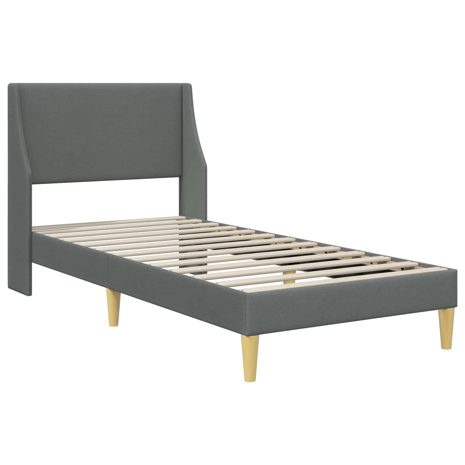 vidaXL Bedframe met hoofdeinde Donkergrijs 90 x 190 cm Fluweel