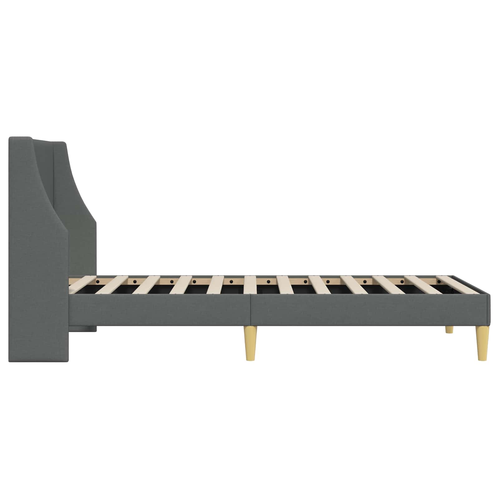 vidaXL Bedframe met hoofdeinde Donkergrijs 90 x 190 cm Fluweel