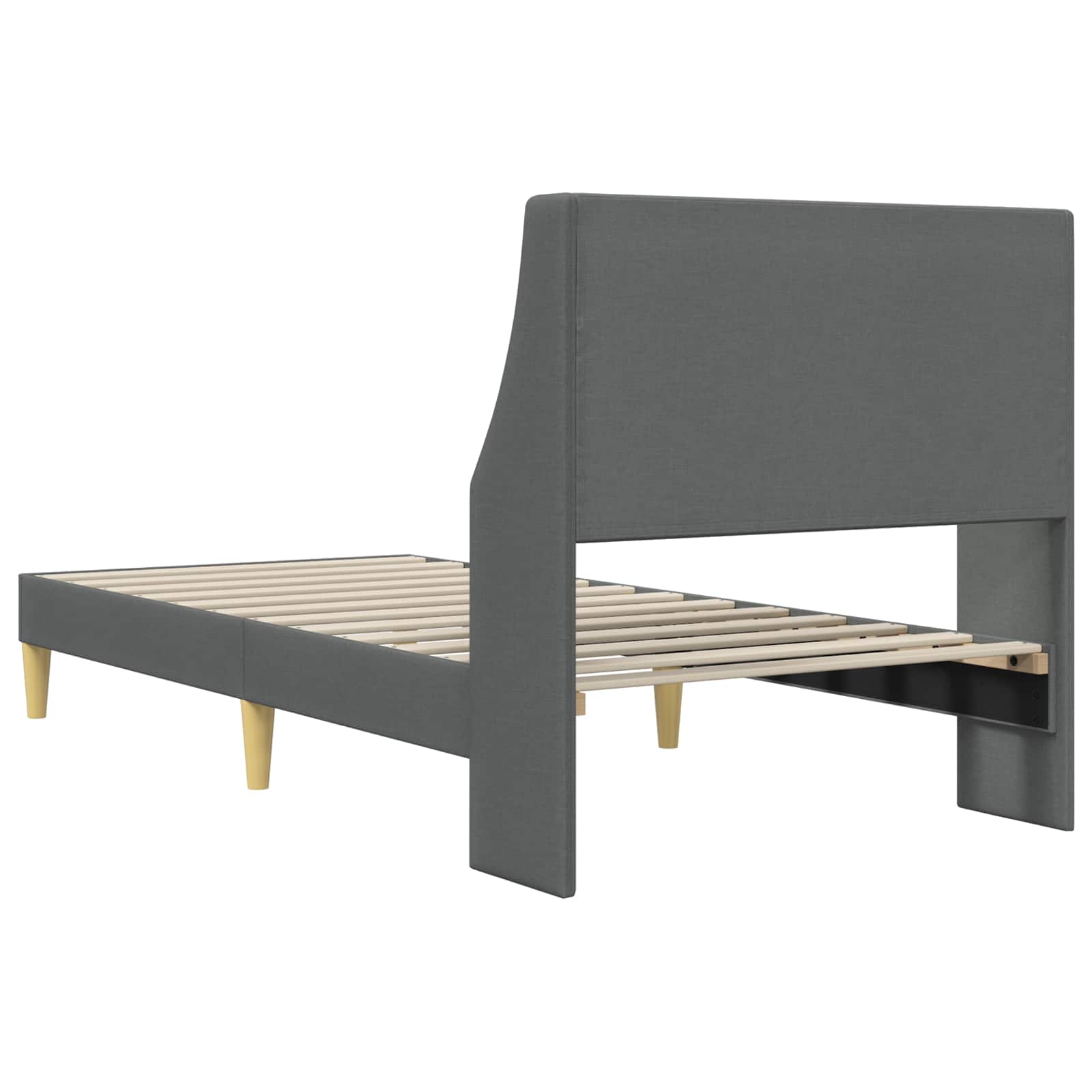 vidaXL Bedframe met hoofdeinde Donkergrijs 90 x 190 cm Fluweel