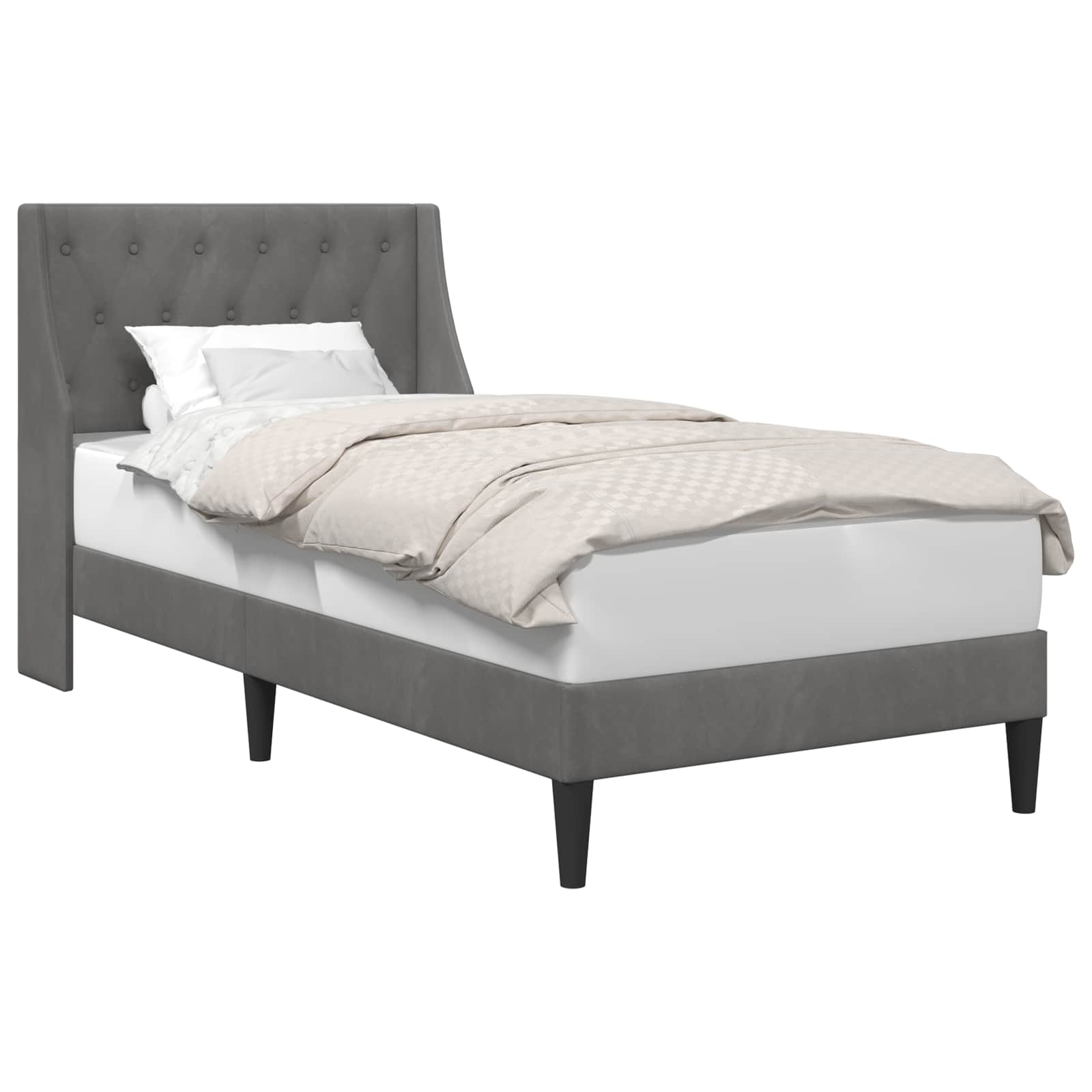 vidaXL Bedframe met hoofdeinde Donkergrijs 180 x 200 cm Fluweel