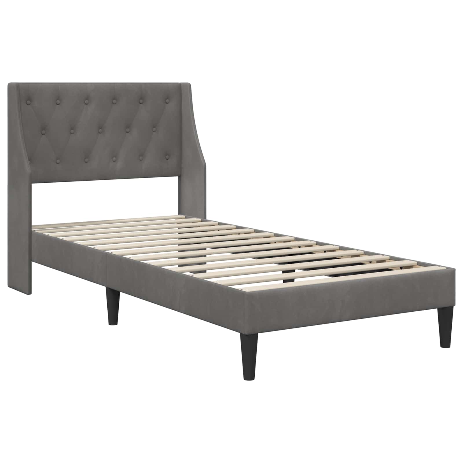 vidaXL Bedframe met hoofdeinde Donkergrijs 180 x 200 cm Fluweel