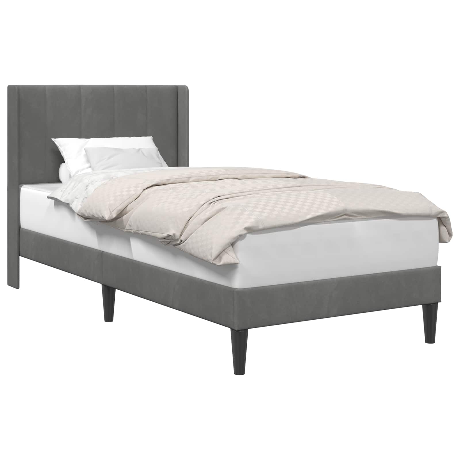 vidaXL Bedframe met hoofdeinde Donkergrijs 180 x 200 cm Fluweel
