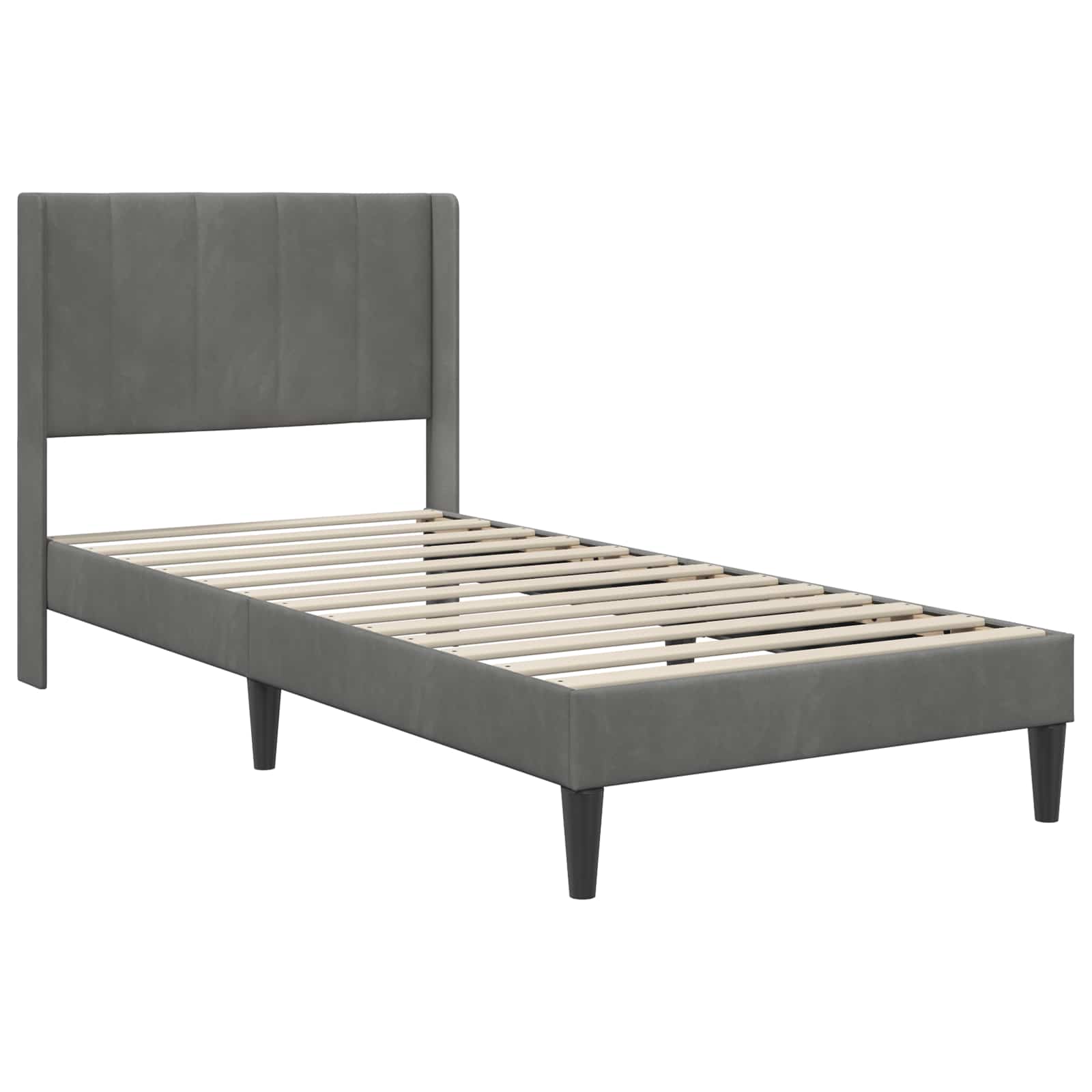 vidaXL Bedframe met hoofdeinde Donkergrijs 180 x 200 cm Fluweel