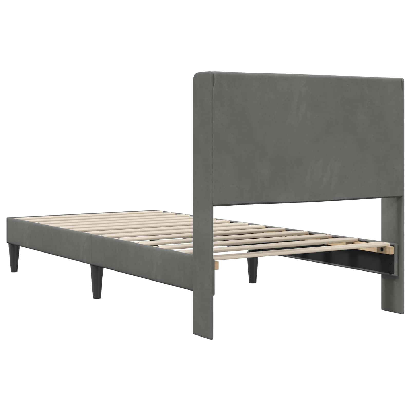 vidaXL Bedframe met hoofdeinde Donkergrijs 180 x 200 cm Fluweel