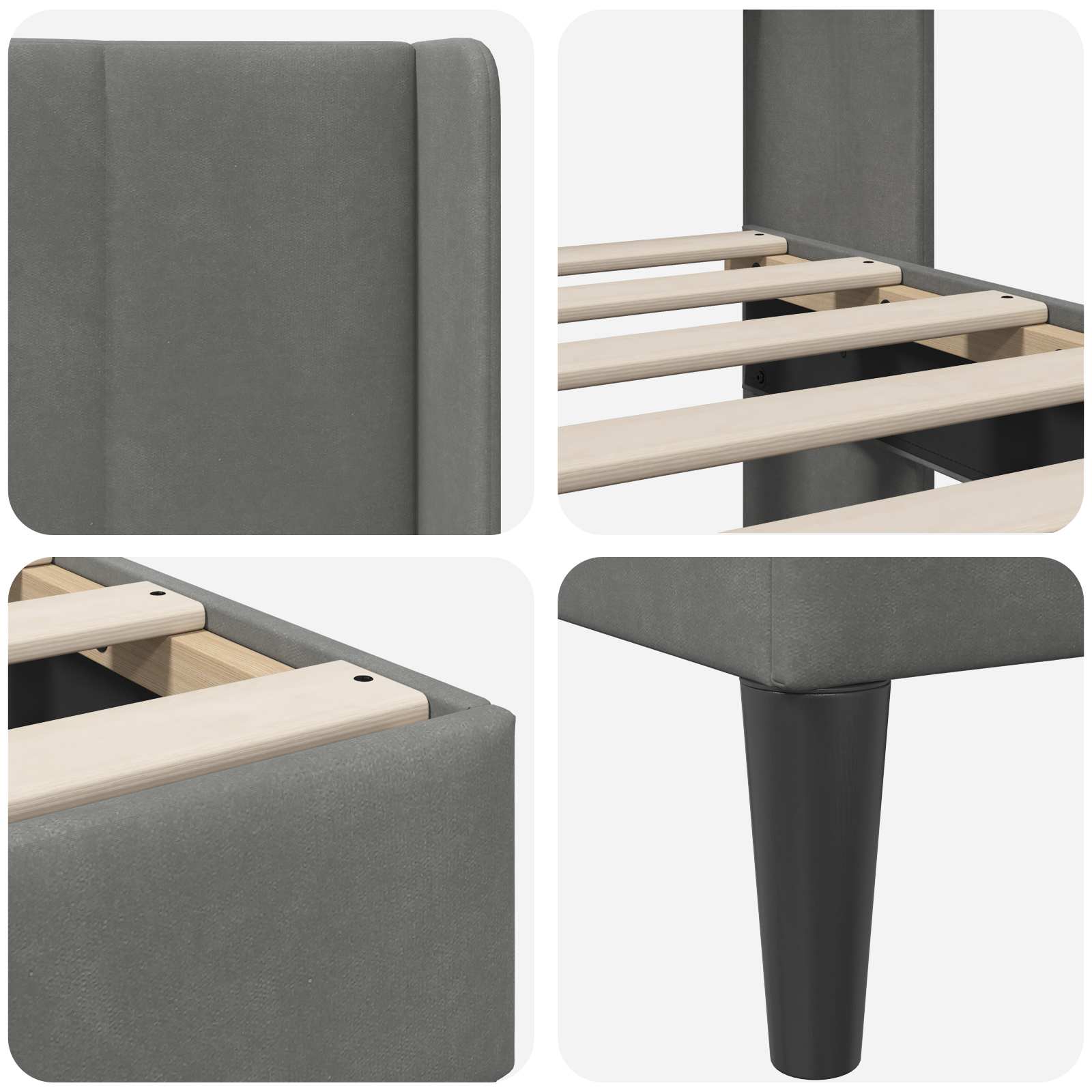 vidaXL Bedframe met hoofdeinde Donkergrijs 180 x 200 cm Fluweel