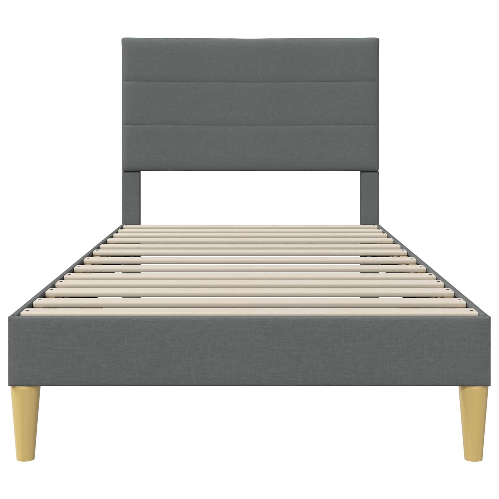 vidaXL Bedframe met hoofdeinde Donkergrijs 90 x 190 cm Stof