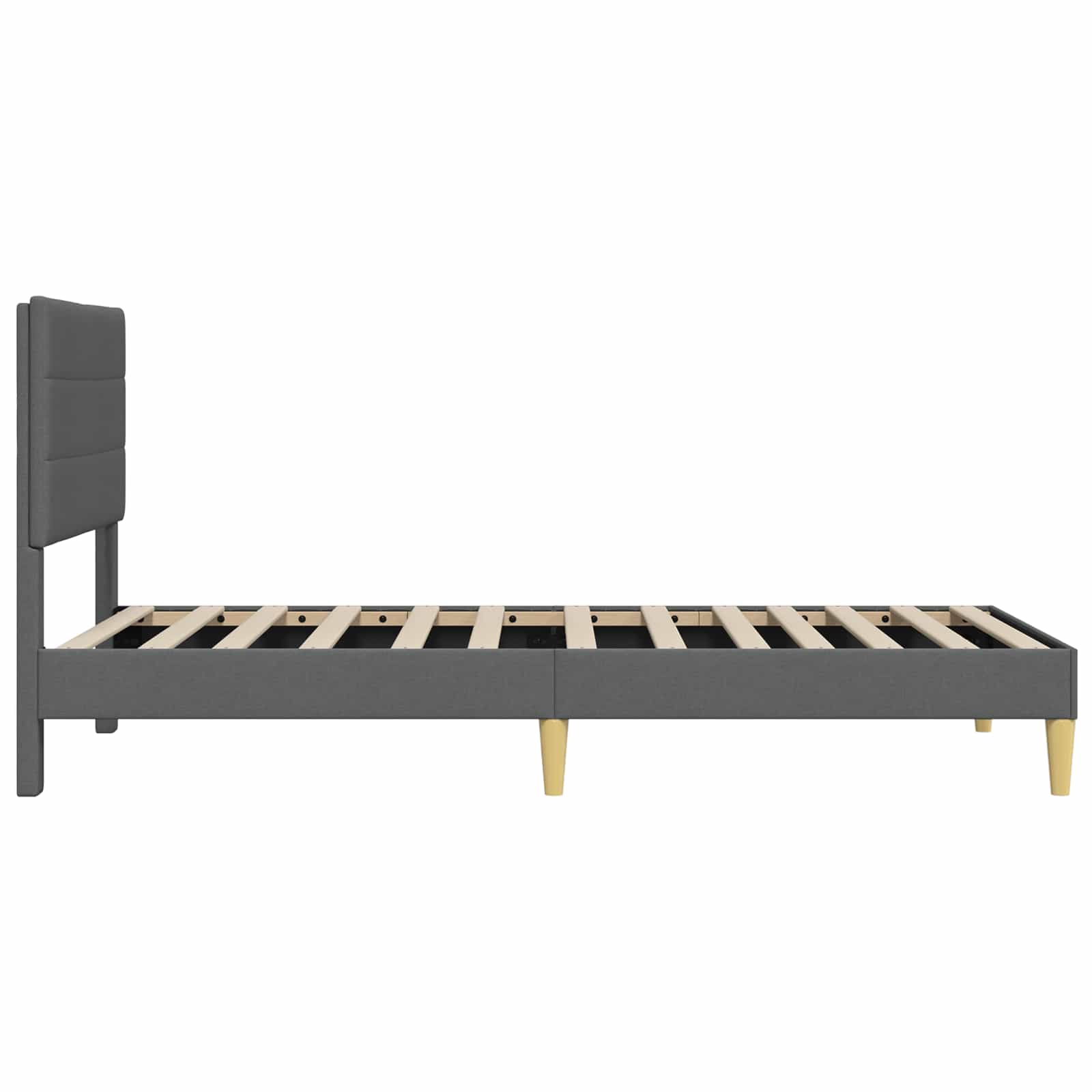 vidaXL Bedframe met hoofdeinde Donkergrijs 90 x 190 cm Stof