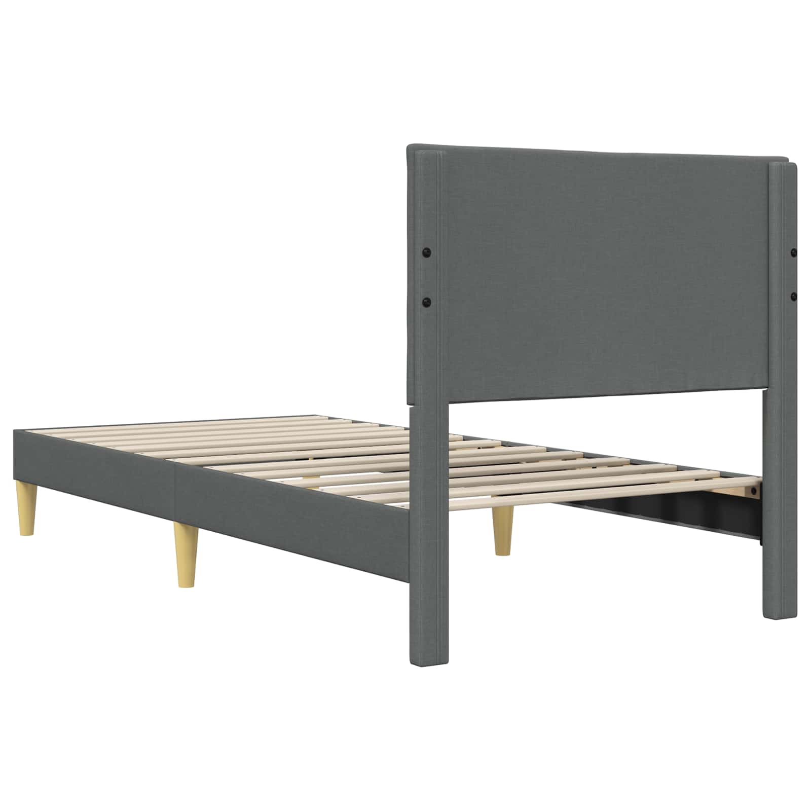vidaXL Bedframe met hoofdeinde Donkergrijs 90 x 190 cm Stof