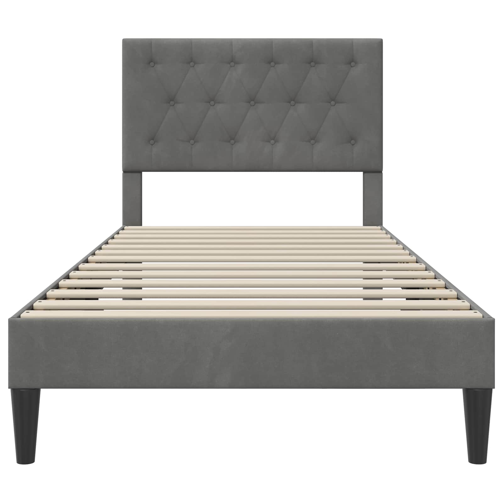 vidaXL Bedframe met hoofdeinde Donkergrijs 90 x 190 cm Fluweel