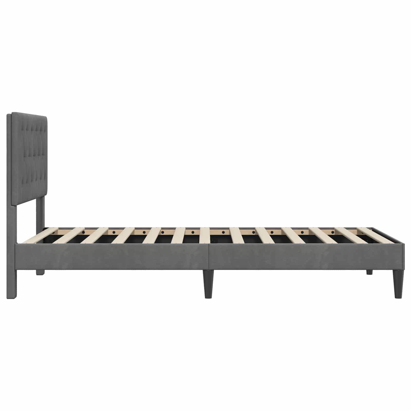 vidaXL Bedframe met hoofdeinde Donkergrijs 90 x 190 cm Fluweel