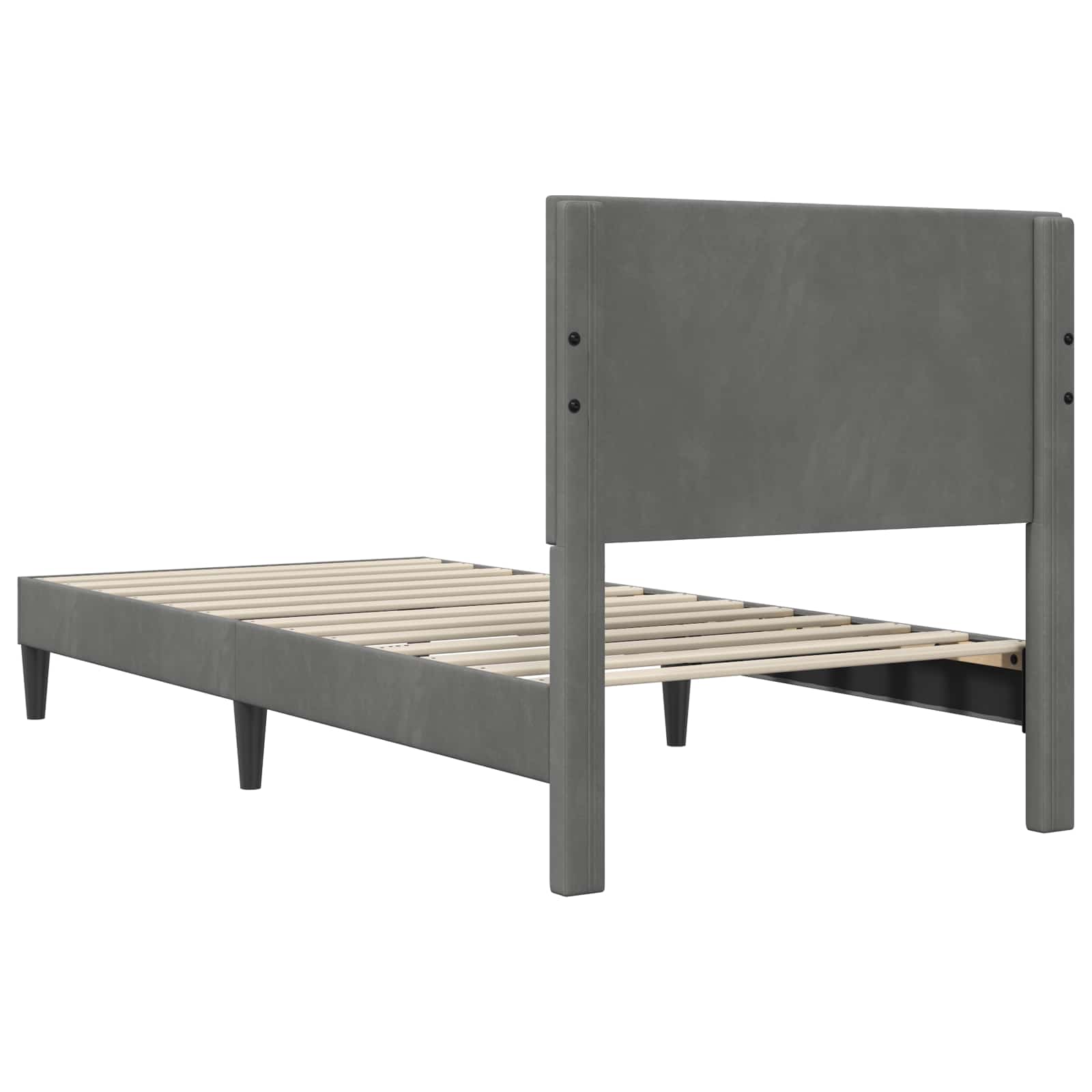 vidaXL Bedframe met hoofdeinde Donkergrijs 90 x 190 cm Fluweel
