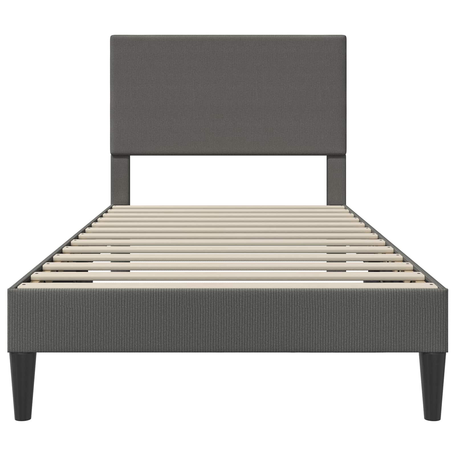 vidaXL Bedframe met hoofdeinde Donkergrijs 90 x 190 cm Katoen Stof