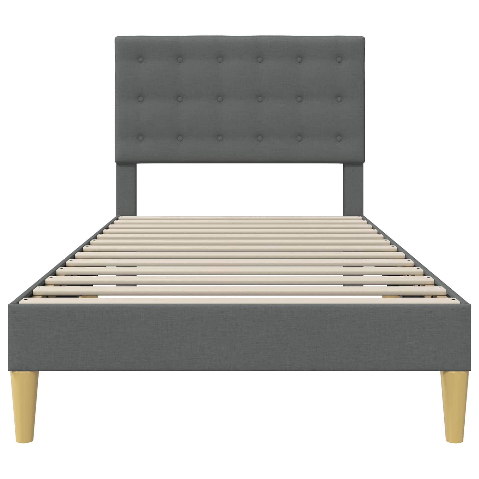 vidaXL Bedframe met hoofdeinde Donkergrijs 90 x 190 cm Stof