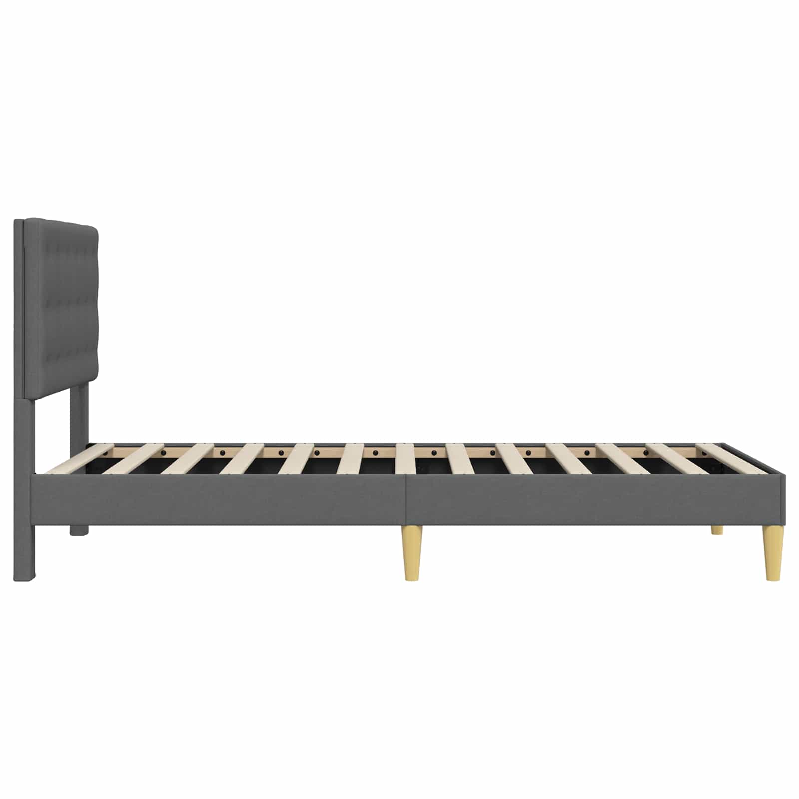 vidaXL Bedframe met hoofdeinde Donkergrijs 90 x 190 cm Stof