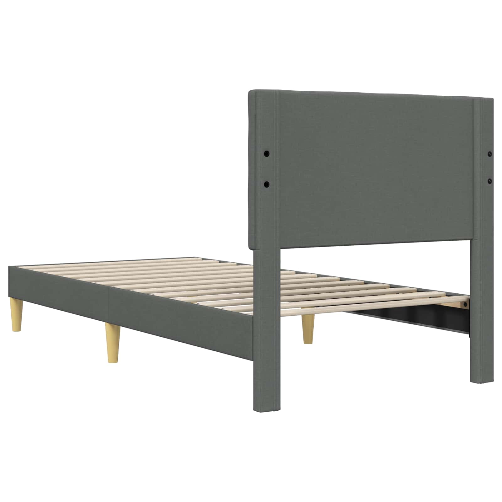 vidaXL Bedframe met hoofdeinde Donkergrijs 90 x 190 cm Stof