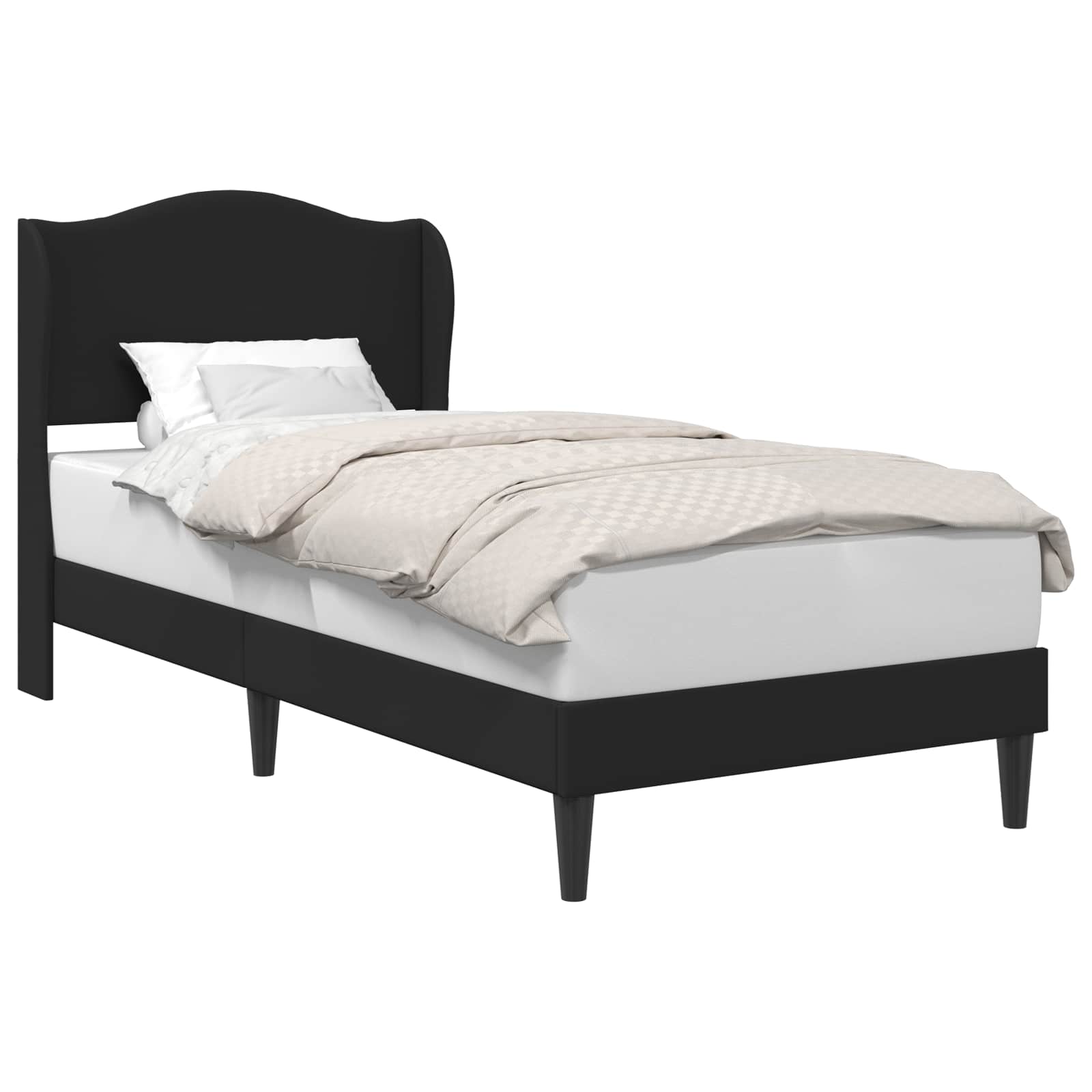 vidaXL Bedframe met hoofdeinde Zwart 90 x 190 cm Kunstleer