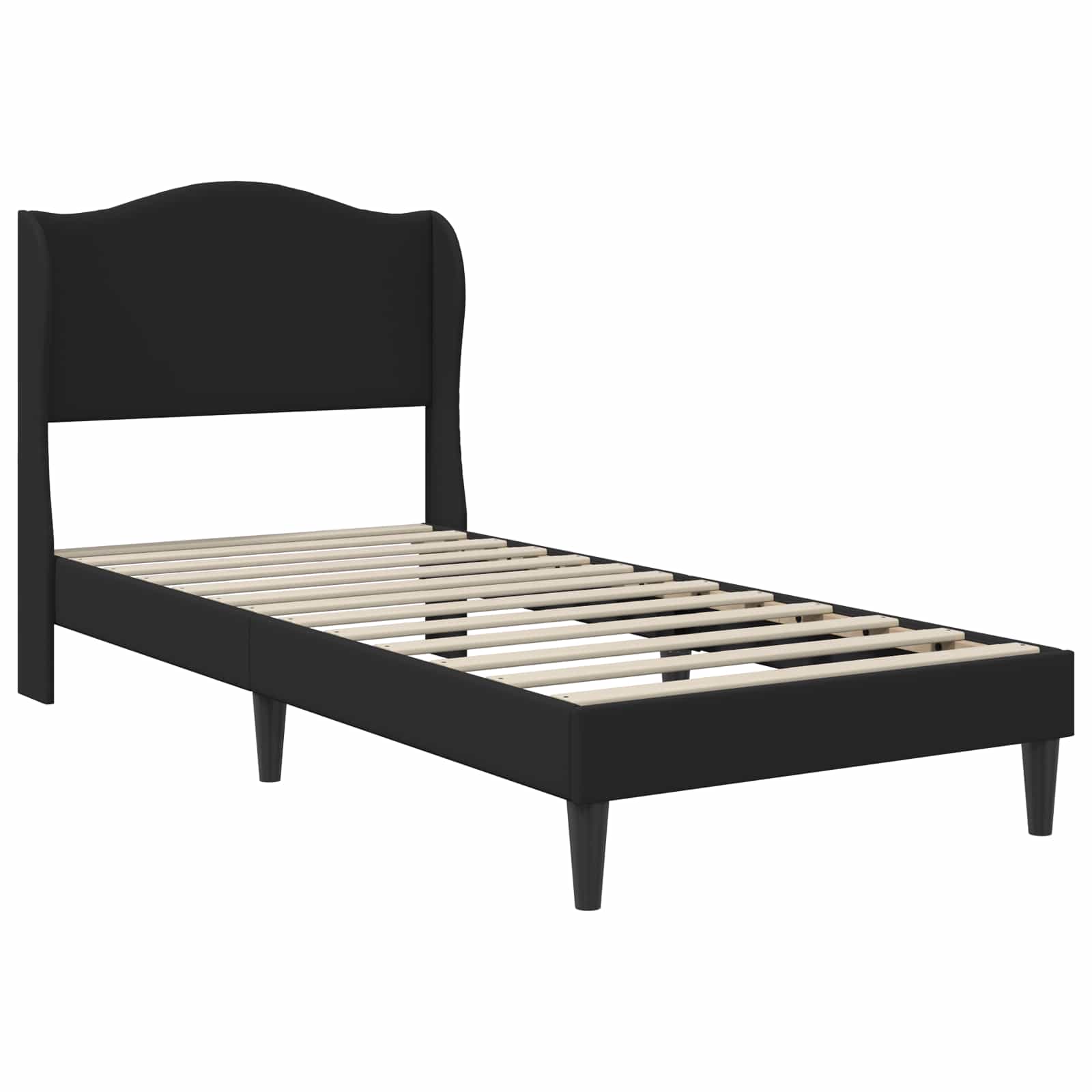 vidaXL Bedframe met hoofdeinde Zwart 90 x 190 cm Kunstleer
