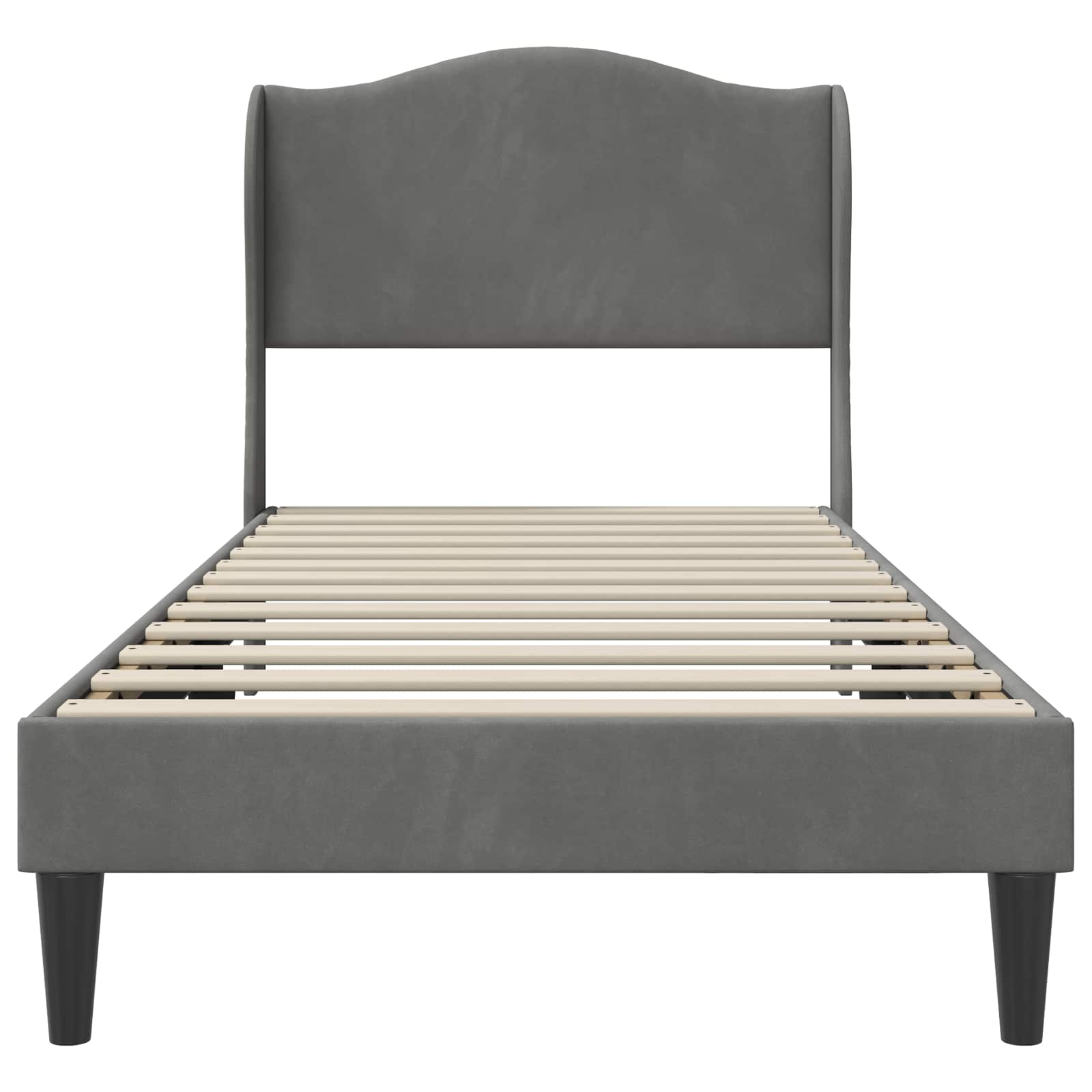 vidaXL Bedframe met hoofdeinde Donkergrijs 90 x 190 cm Fluweel