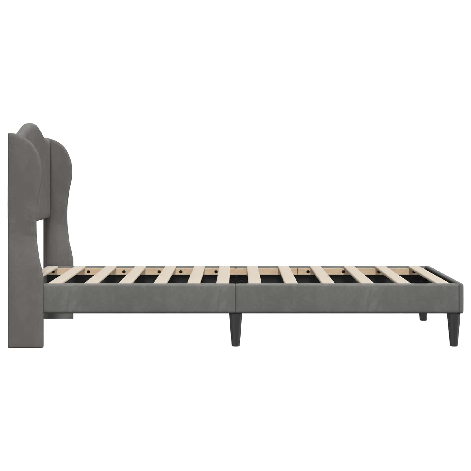 vidaXL Bedframe met hoofdeinde Donkergrijs 90 x 190 cm Fluweel