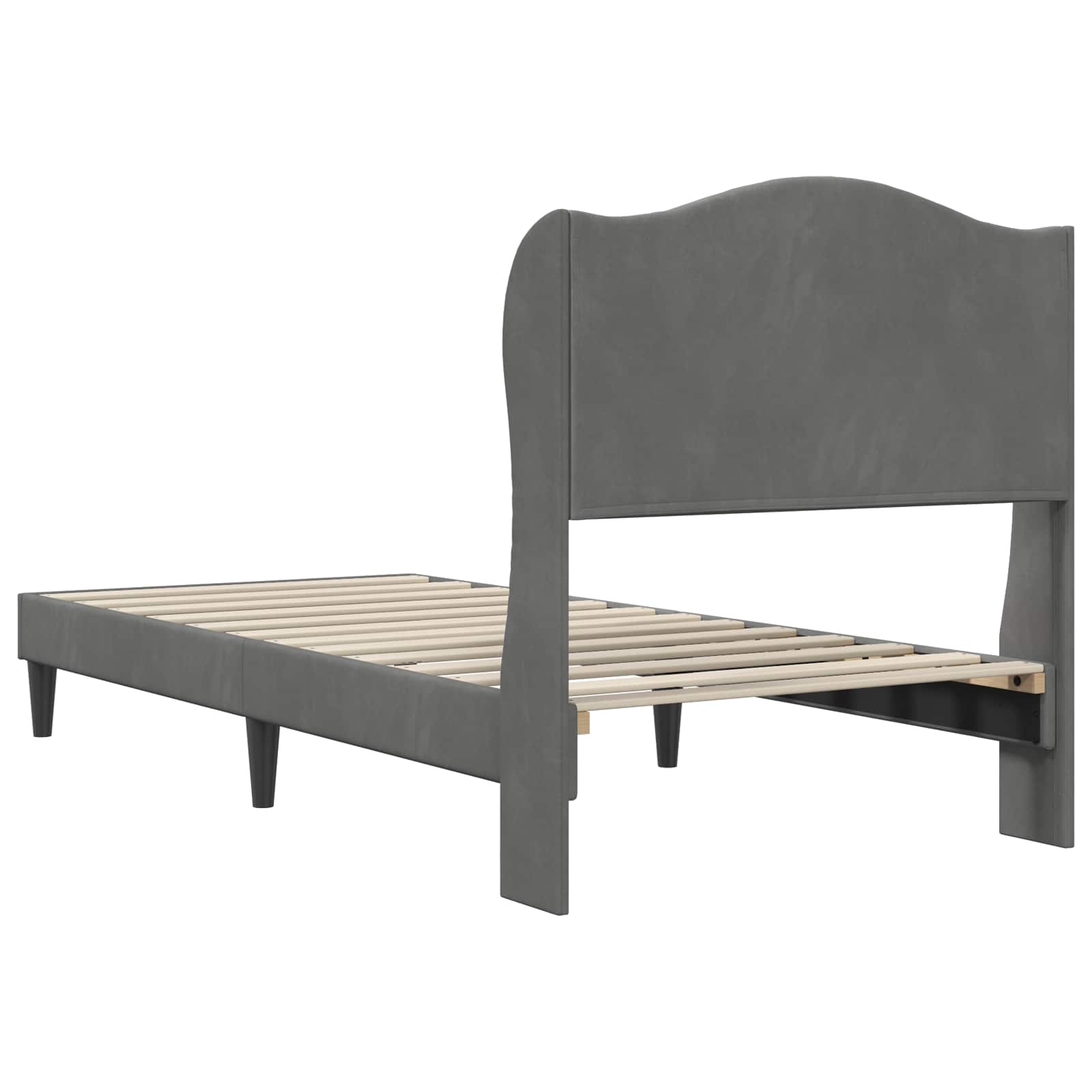vidaXL Bedframe met hoofdeinde Donkergrijs 90 x 190 cm Fluweel