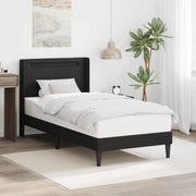 vidaXL Bedframe met LED-stripverlichting Zwart 90 x 190 cm Kunstleer