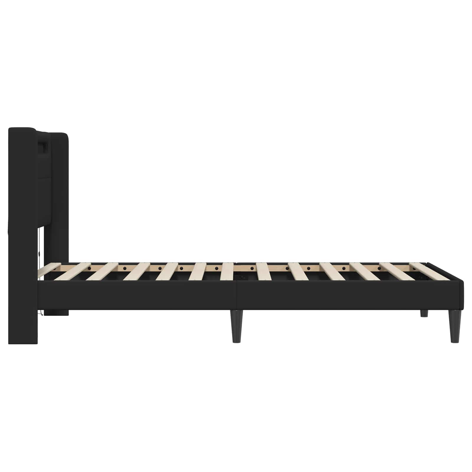 vidaXL Bedframe met LED-stripverlichting Zwart 90 x 190 cm Kunstleer