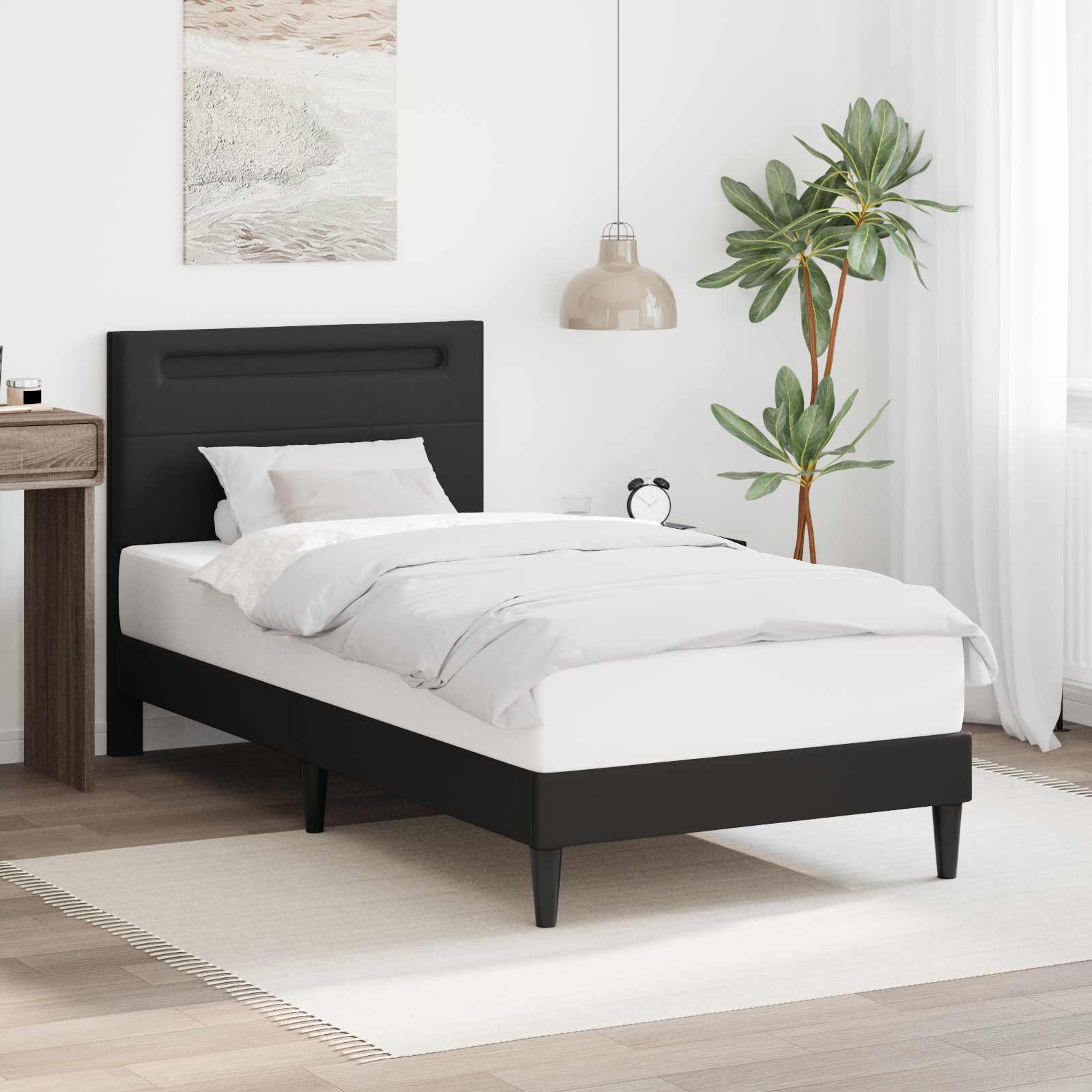 vidaXL Bedframe Zwart 90 x 190 cm Kunstleer