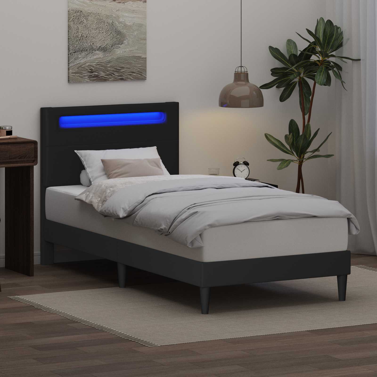 vidaXL Bedframe Zwart 90 x 190 cm Kunstleer