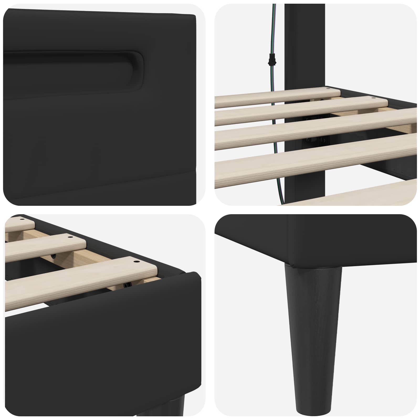 vidaXL Bedframe Zwart 90 x 190 cm Kunstleer