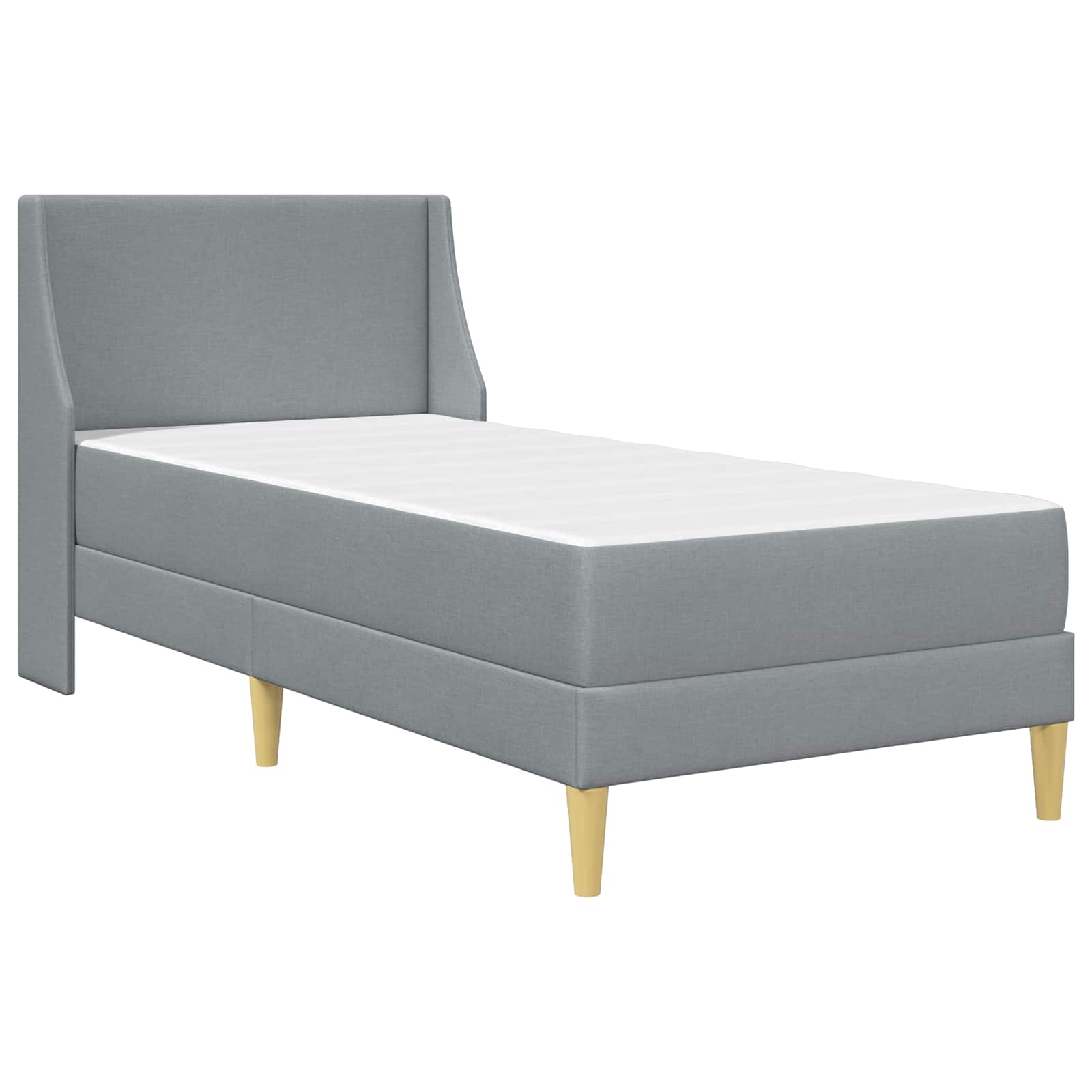 vidaXL Bedframe met matras Wandgemonteerd Lichtgrijs 90 x 200 cm Stof