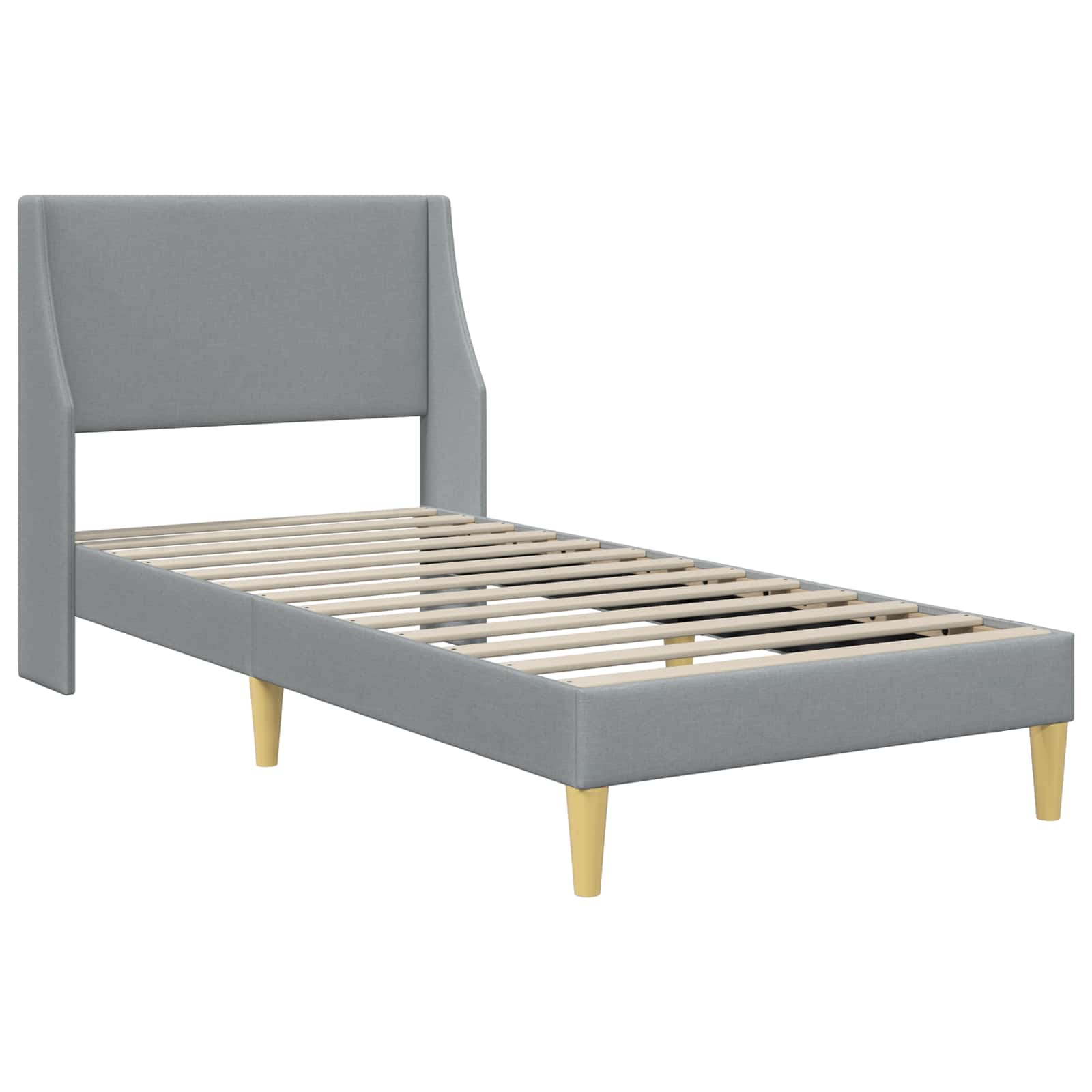 vidaXL Bedframe met matras Wandgemonteerd Lichtgrijs 90 x 200 cm Stof