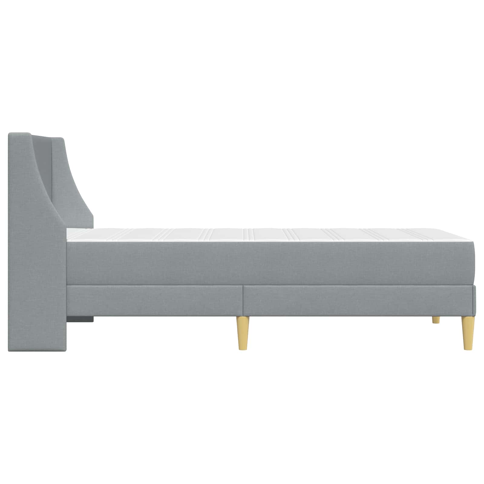 vidaXL Bedframe met matras Wandgemonteerd Lichtgrijs 90 x 200 cm Stof