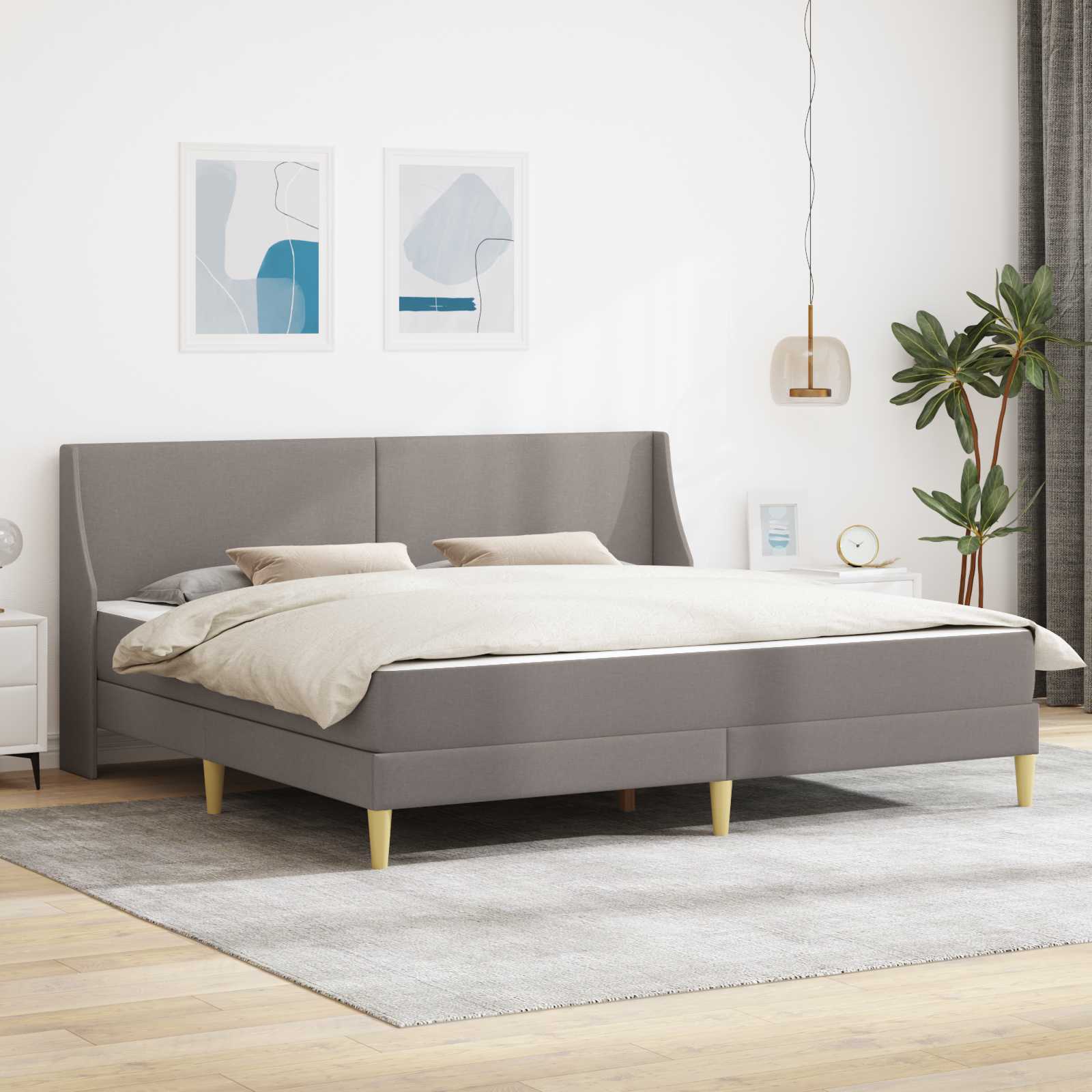 vidaXL Bedframe met matras Wandgemonteerd Lichtgrijs 90 x 200 cm Stof