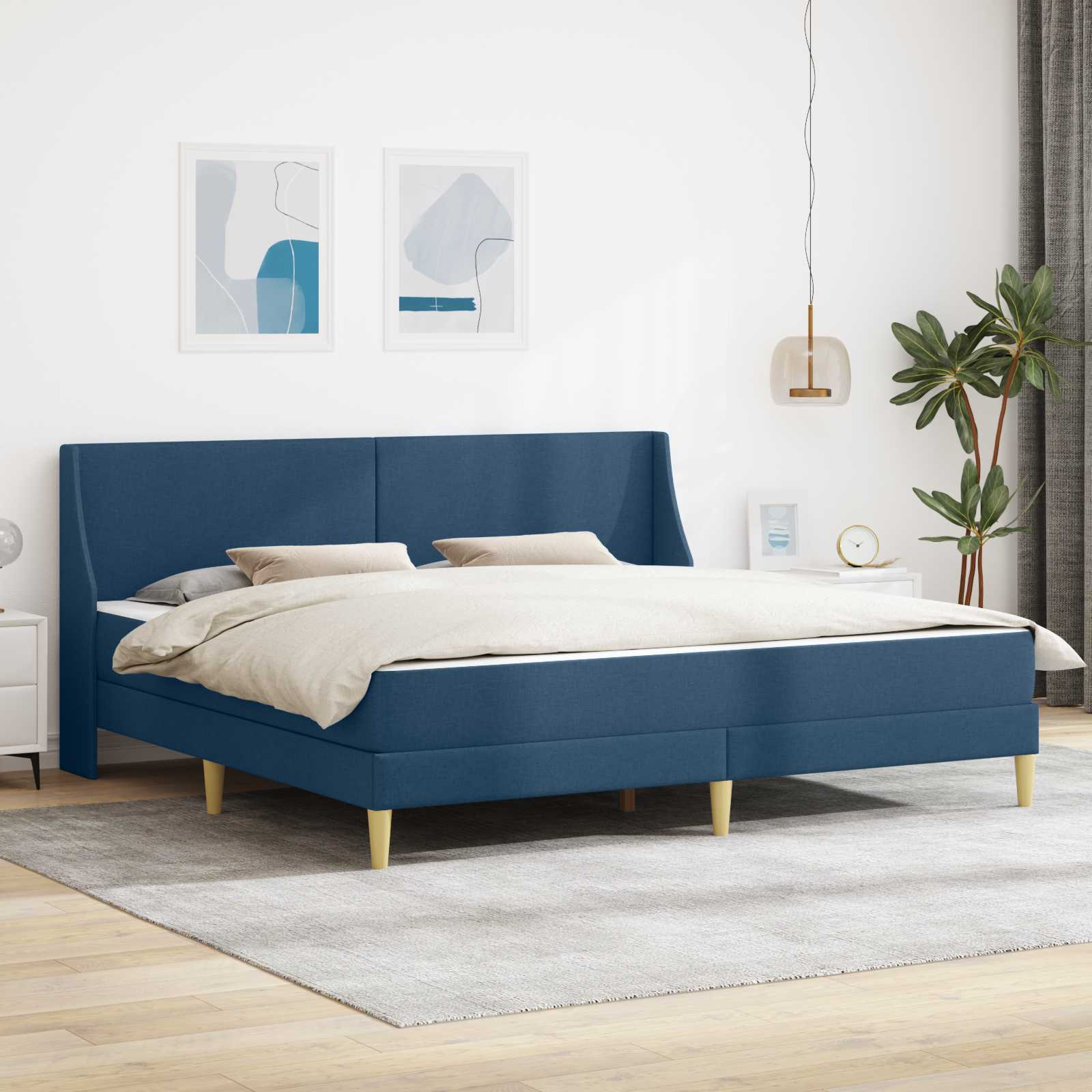 vidaXL Bedframe met matras Wandgemonteerd Lichtgrijs 90 x 200 cm Stof
