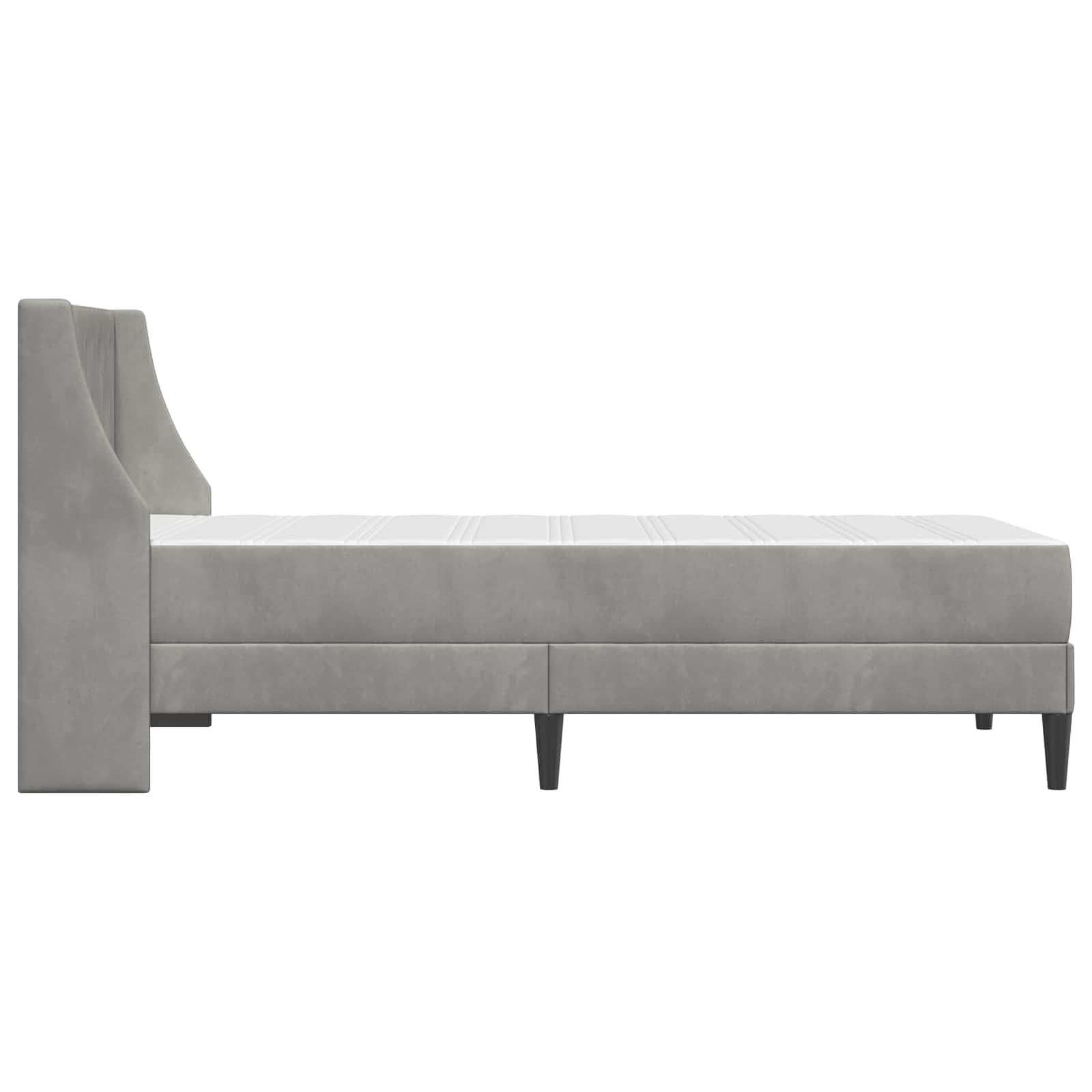 vidaXL Bedframe met matras Wandgemonteerd 2 pcs Lichtgrijs Fluweel